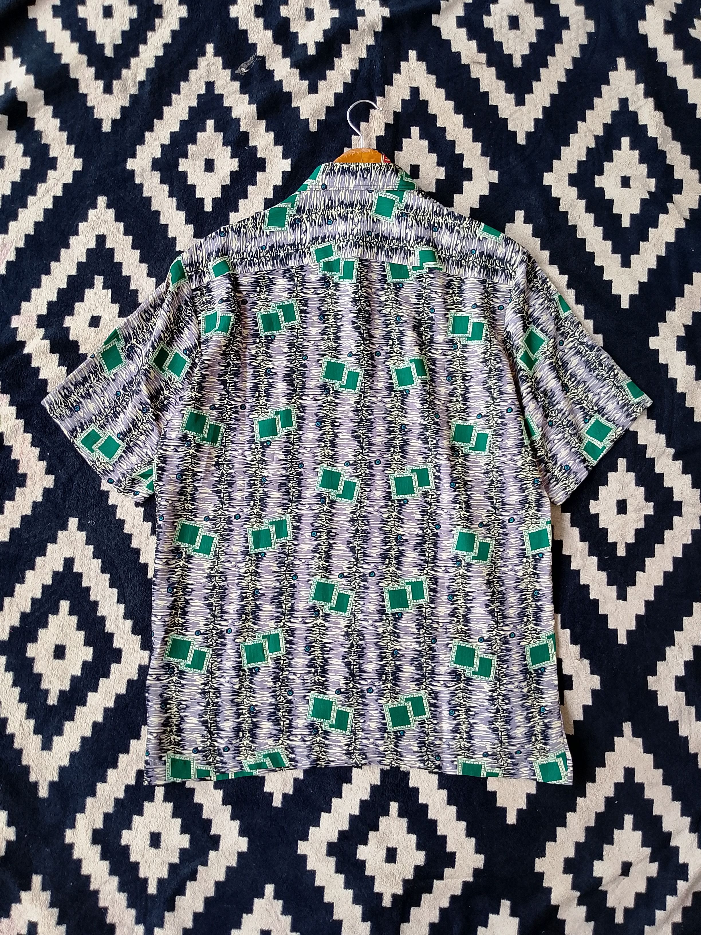Vintage Rare YELK SHOP "Make To Order" Psychedelic Pattern Shirt Size US L / EU 52-54 / 3 - 7 Thumbnail