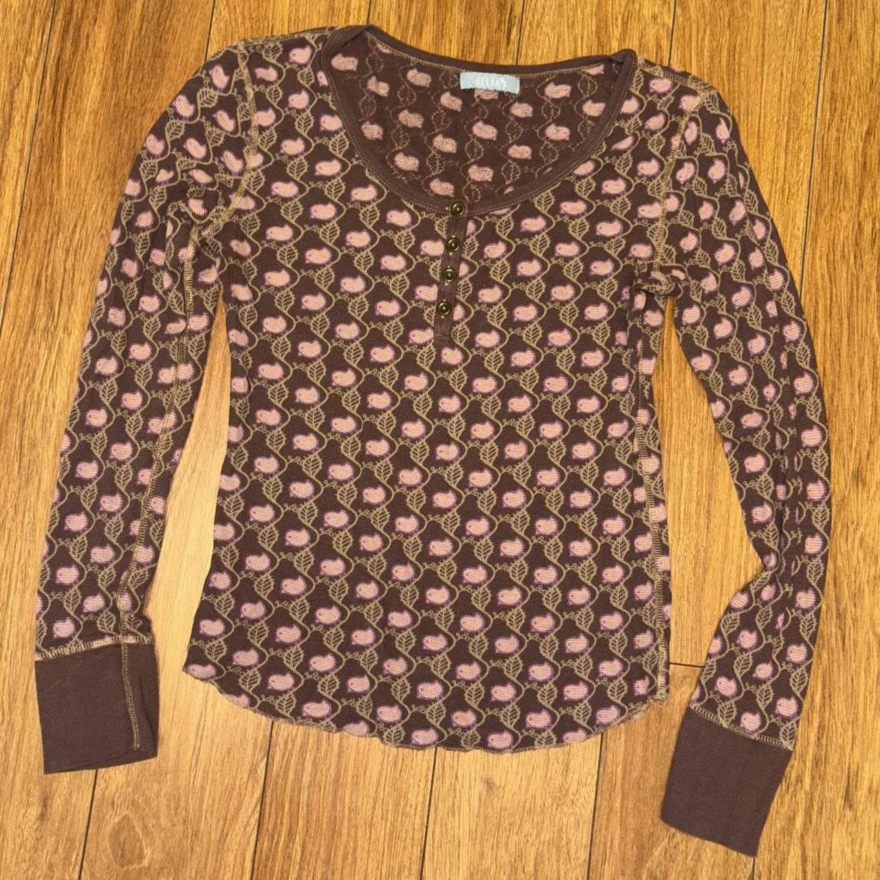 Other Brown and pink y2K henley top Size S / US 4 / IT 40 - 2 Thumbnail