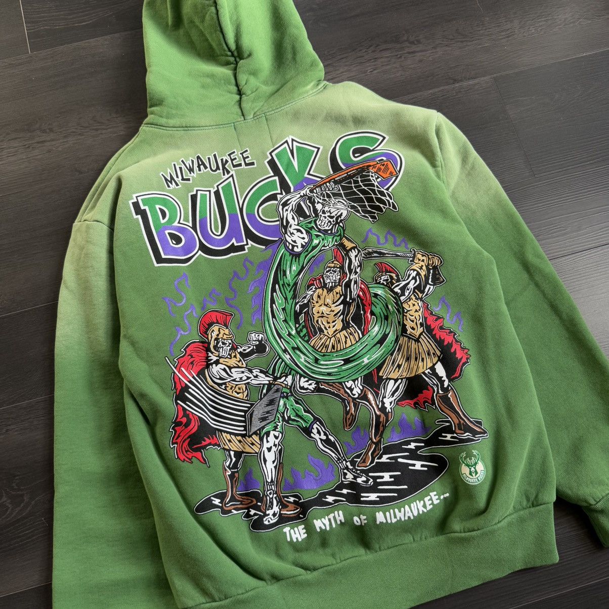 NBA × Warren Lotas Warren Lotas Bucks Mythic Hoodie Faded Green Size US L / EU 52-54 / 3 - 3 Thumbnail