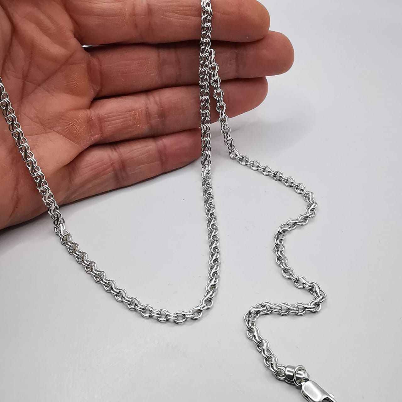 Sterling Silver Vintage Chain,925 Sterling Silver,Signed ,Handmade 19,26g Size ONE SIZE - 6 Thumbnail