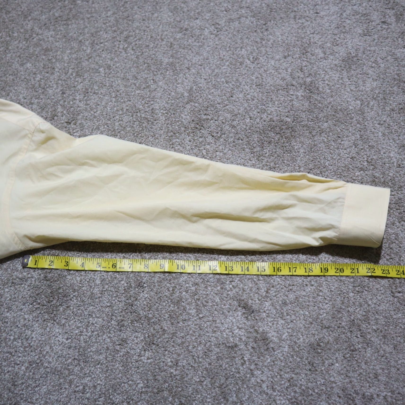 Van Heusen Van Heusen Dress Shirt Mens Size 18 Tan Regular Fit Wrinkle Free Button Up Solid Size 48R - 7 Thumbnail