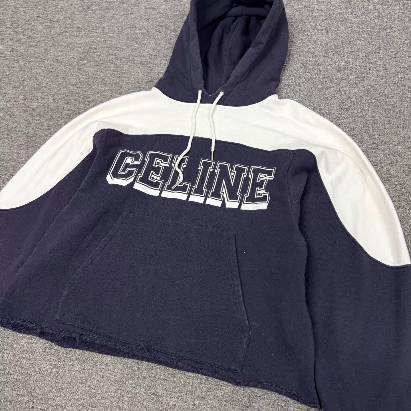 Celine Celine preppy colorblock logo hoodie S navy/white Size S / US 4 / IT 40 - 3 Thumbnail