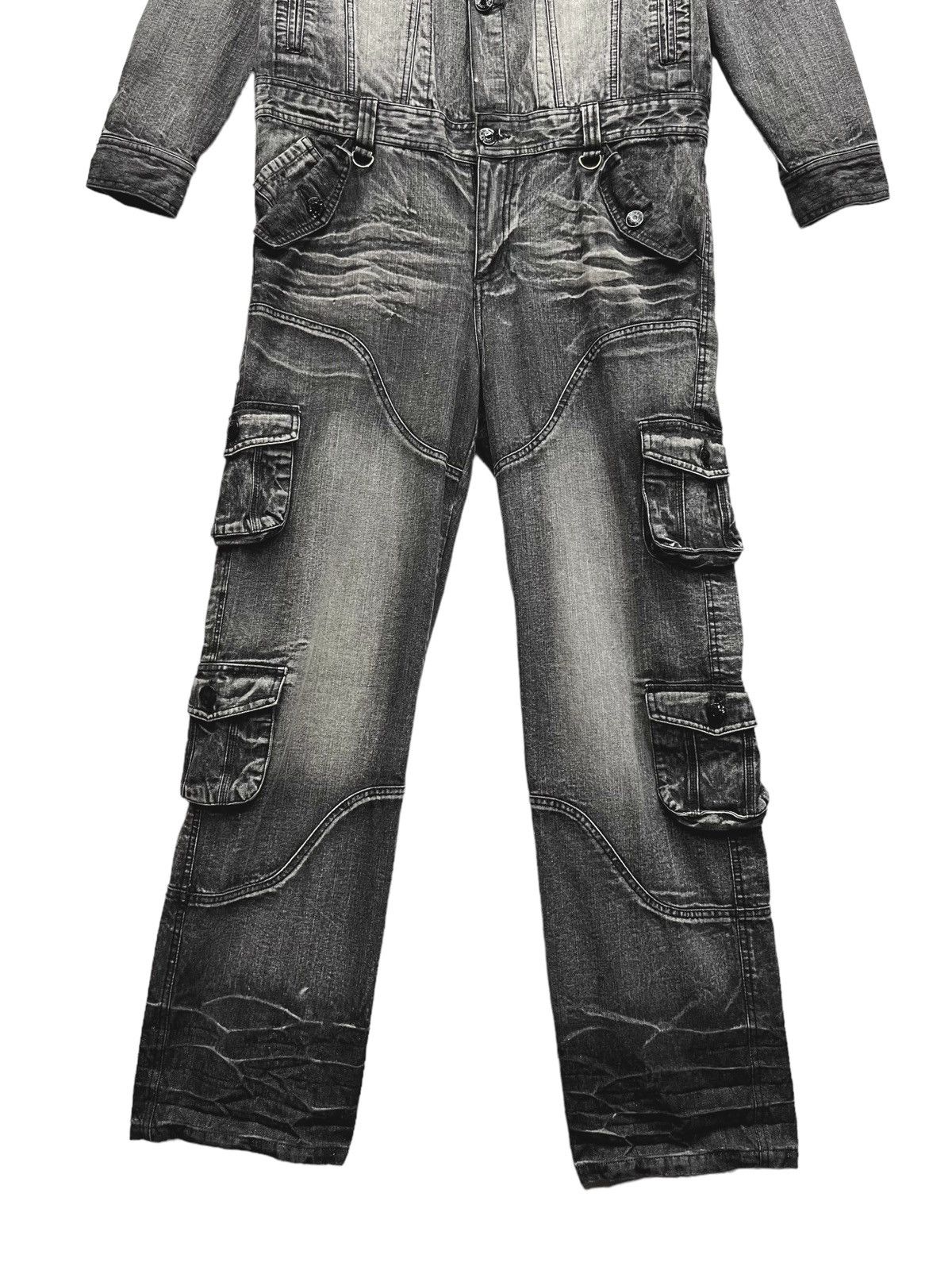 LOWBOX 🔥☠️Vtg LOWBOX Punk Multipocket Cargo Denim Coverall Size US 34 / EU 50 - 6 Thumbnail