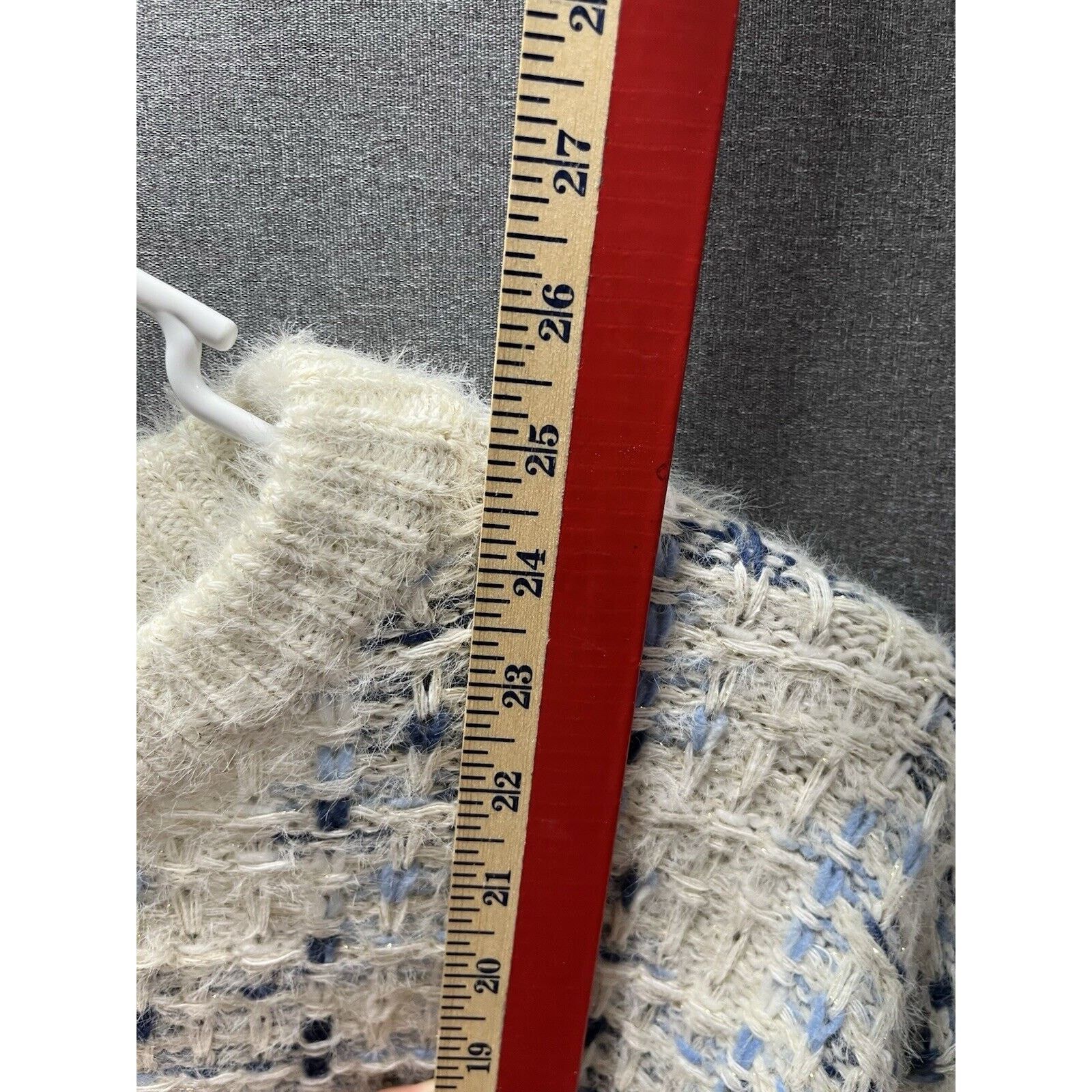 FRNCH NEW FRNCH Woven Knit Crewneck Sweater Cream Blue Size S/M Size S / US 4 / IT 40 - 8 Thumbnail