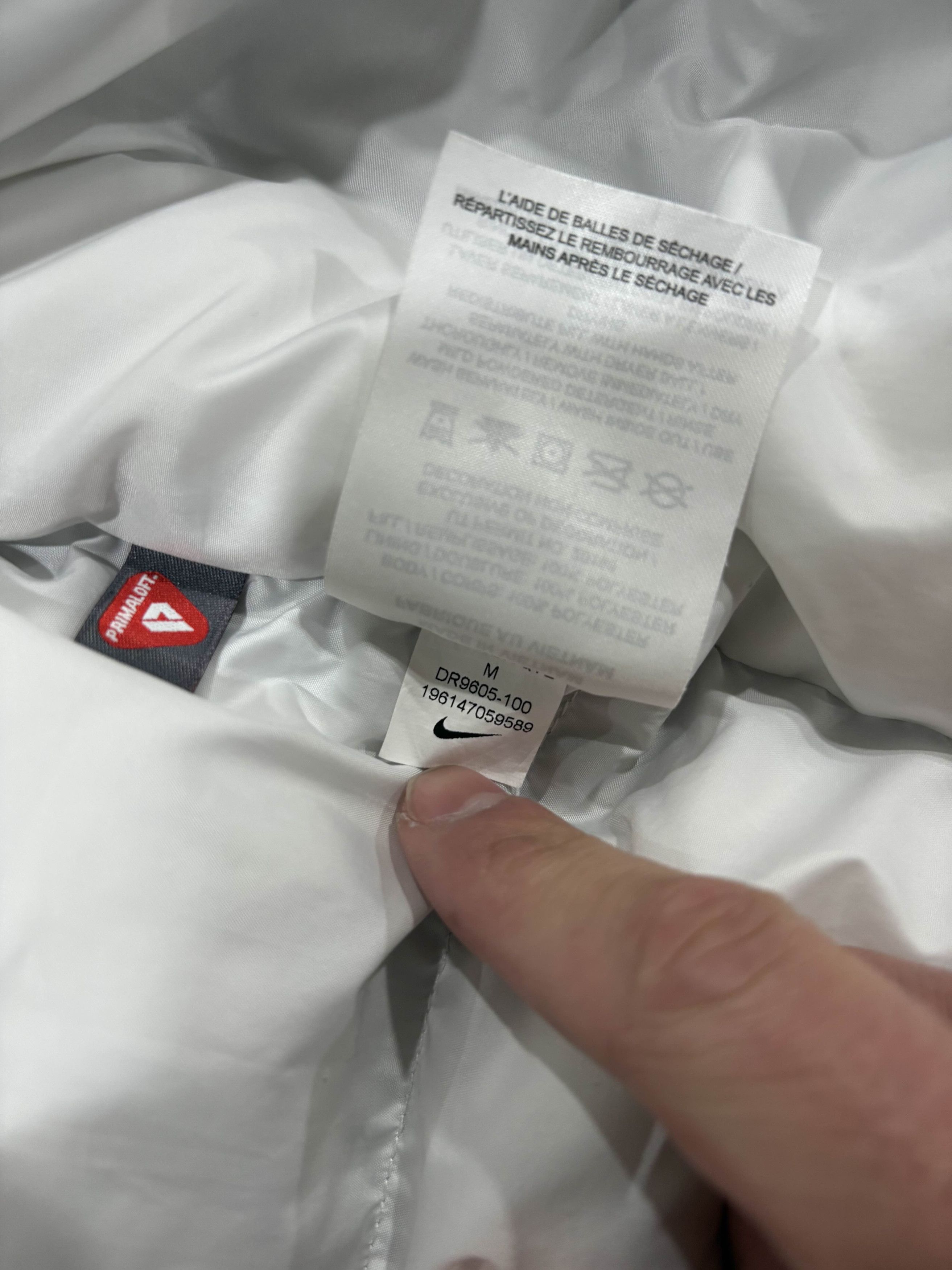 Nike Nike White Light Smoke Grey Black Men's Puffer Jacket Size US M / EU 48-50 / 2 - 10 Thumbnail