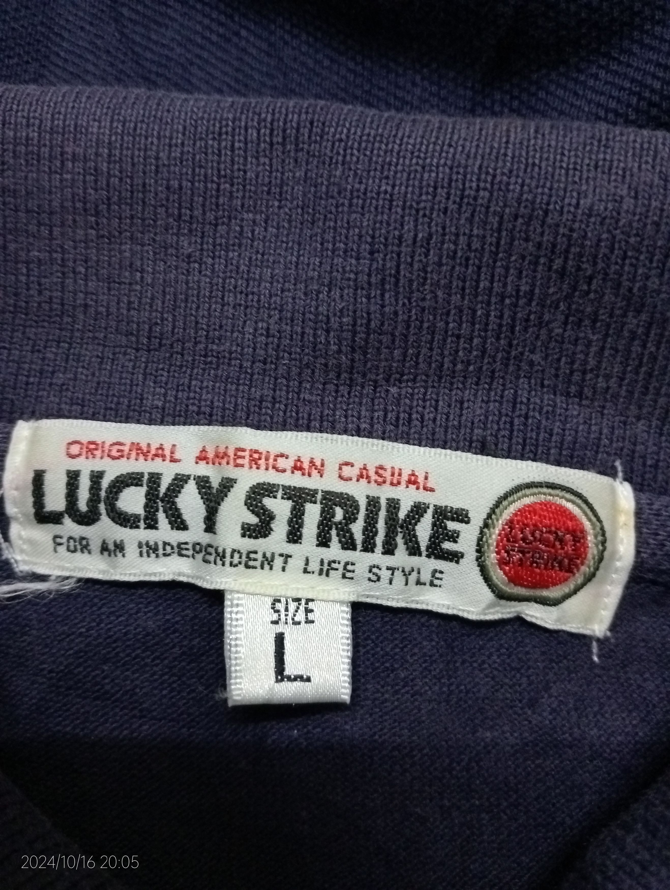 Gear for Sports Vintage '90s Lucky Strike Polo Ringer Shirt Very Rare Size US L / EU 52-54 / 3 - 2 Thumbnail