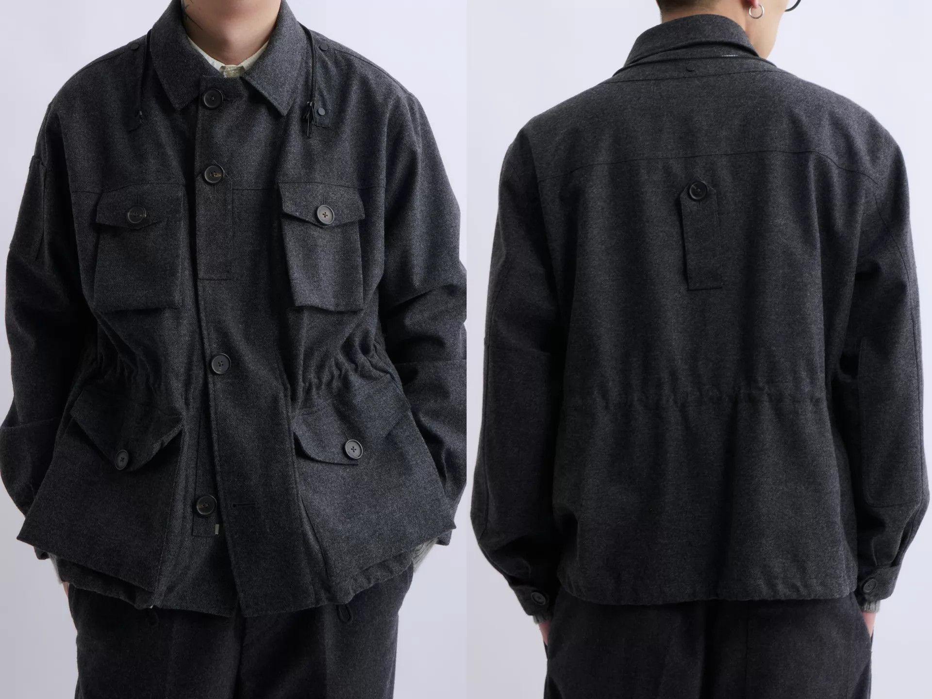 Raf Simons 00s JIL SANDER Raf Simons Gray Wool Hooded Jacket Size US L / EU 52-54 / 3 - 6 Thumbnail