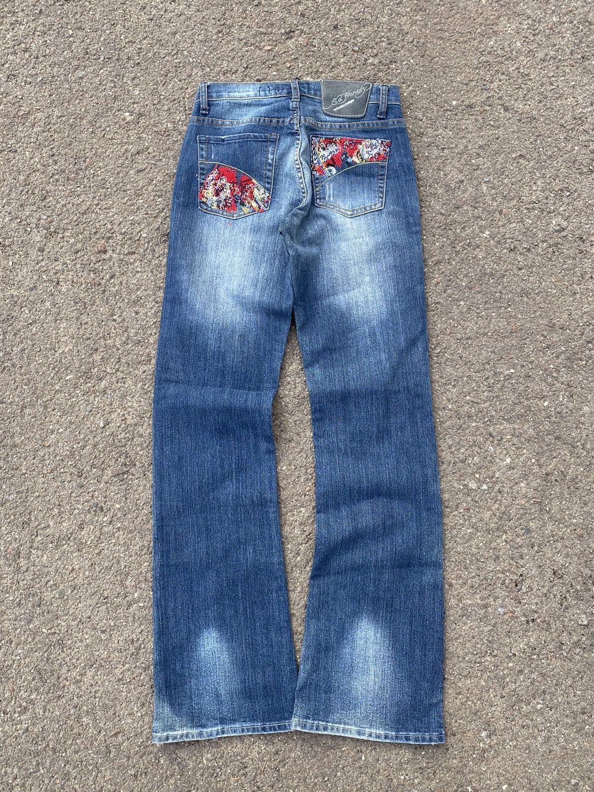 Vintage Flare Ed Hardy Flared Denim Jeans y2k