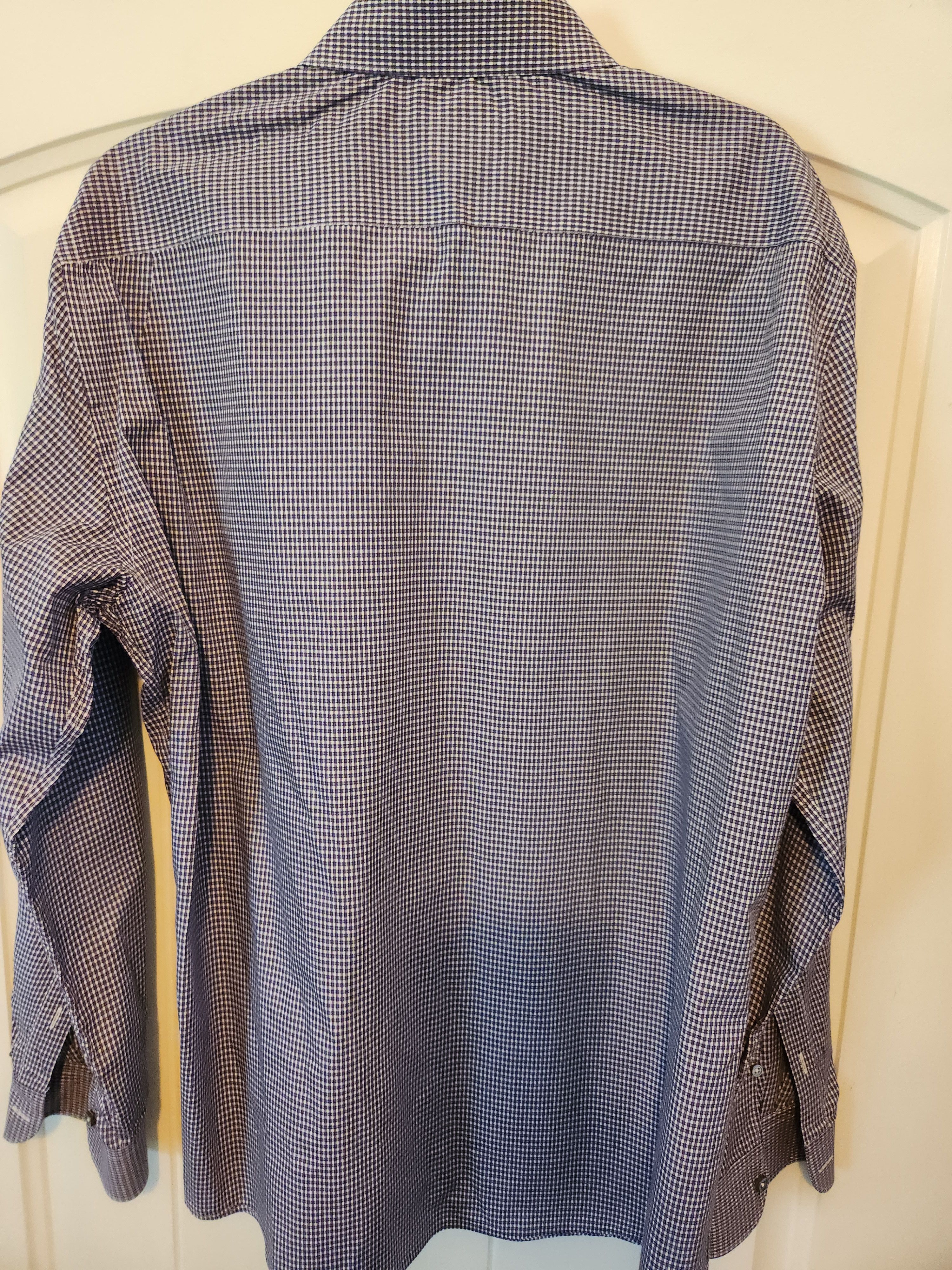 Ermenegildo Zegna 100% Checkered Long Sleeve Shirt Size US XL / EU 56 / 4 - 2 Thumbnail