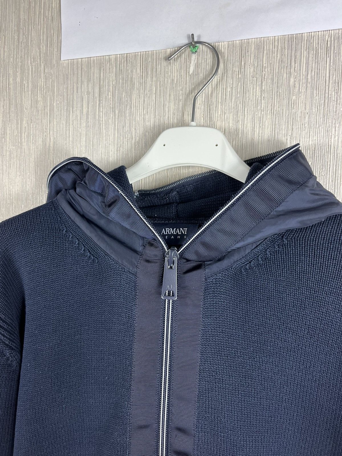 Armani × Giorgio Armani Giorgio Armani jeans knit full zip hoodie sweater cardigan Size US L / EU 52-54 / 3 - 9 Thumbnail