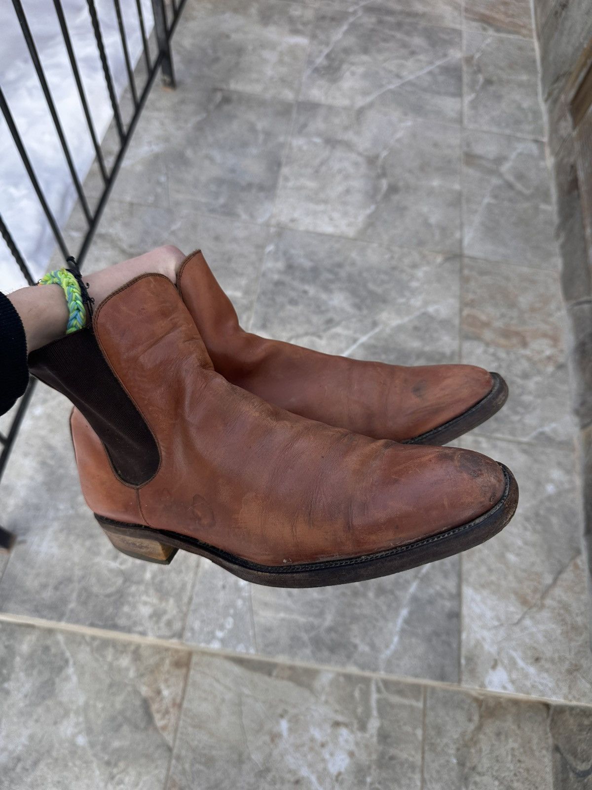A.S.98 J&W Dawson 1951 Leather Chelsea Boots Brown Vintage Style Size US 10.5 / EU 43-44 - 2 Thumbnail