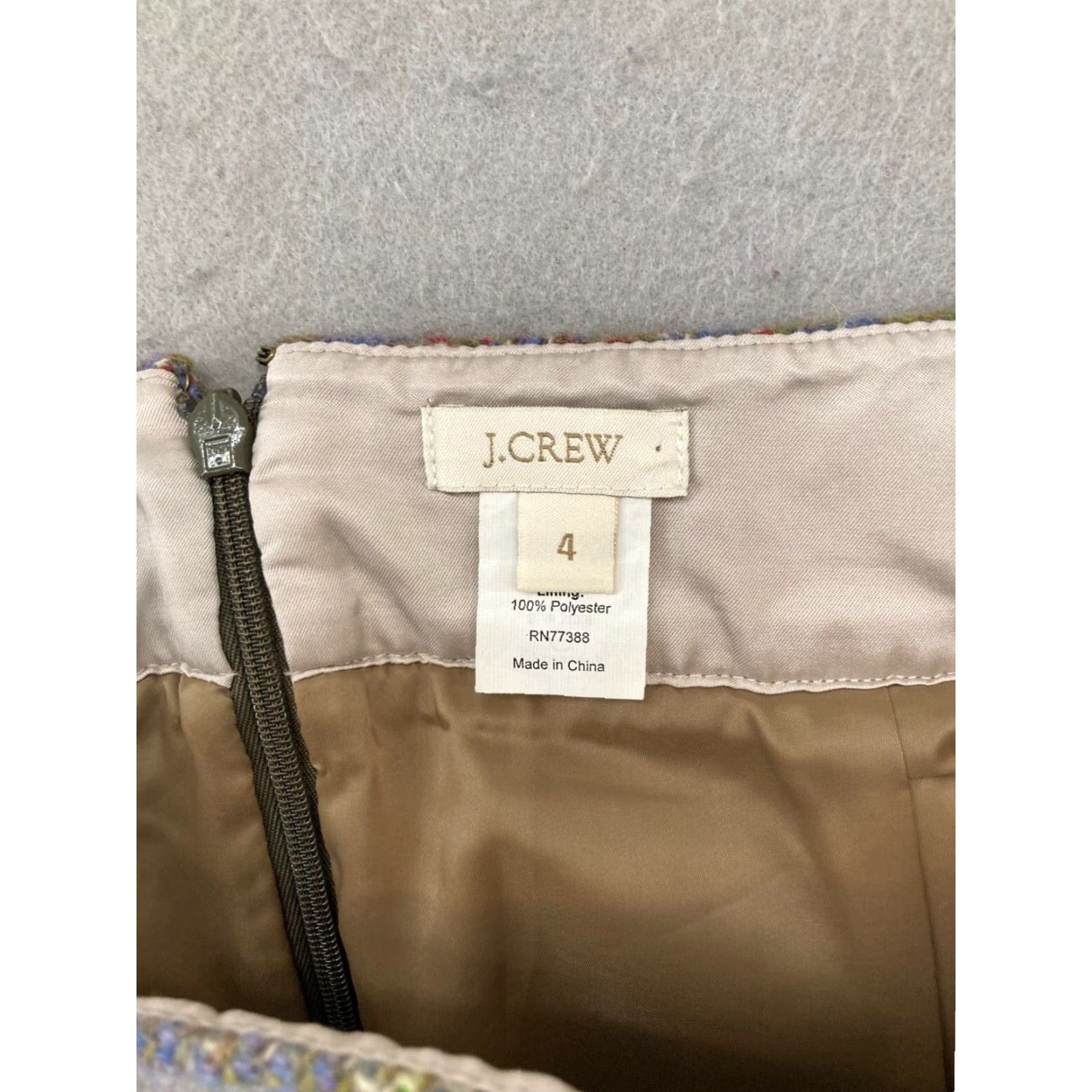 J.Crew J.CREW Wool Pencil Skirt 4 Multicolor Plaid Lined Straight 90s Preppy Womens Size 27" / US 4 / IT 40 - 6 Thumbnail