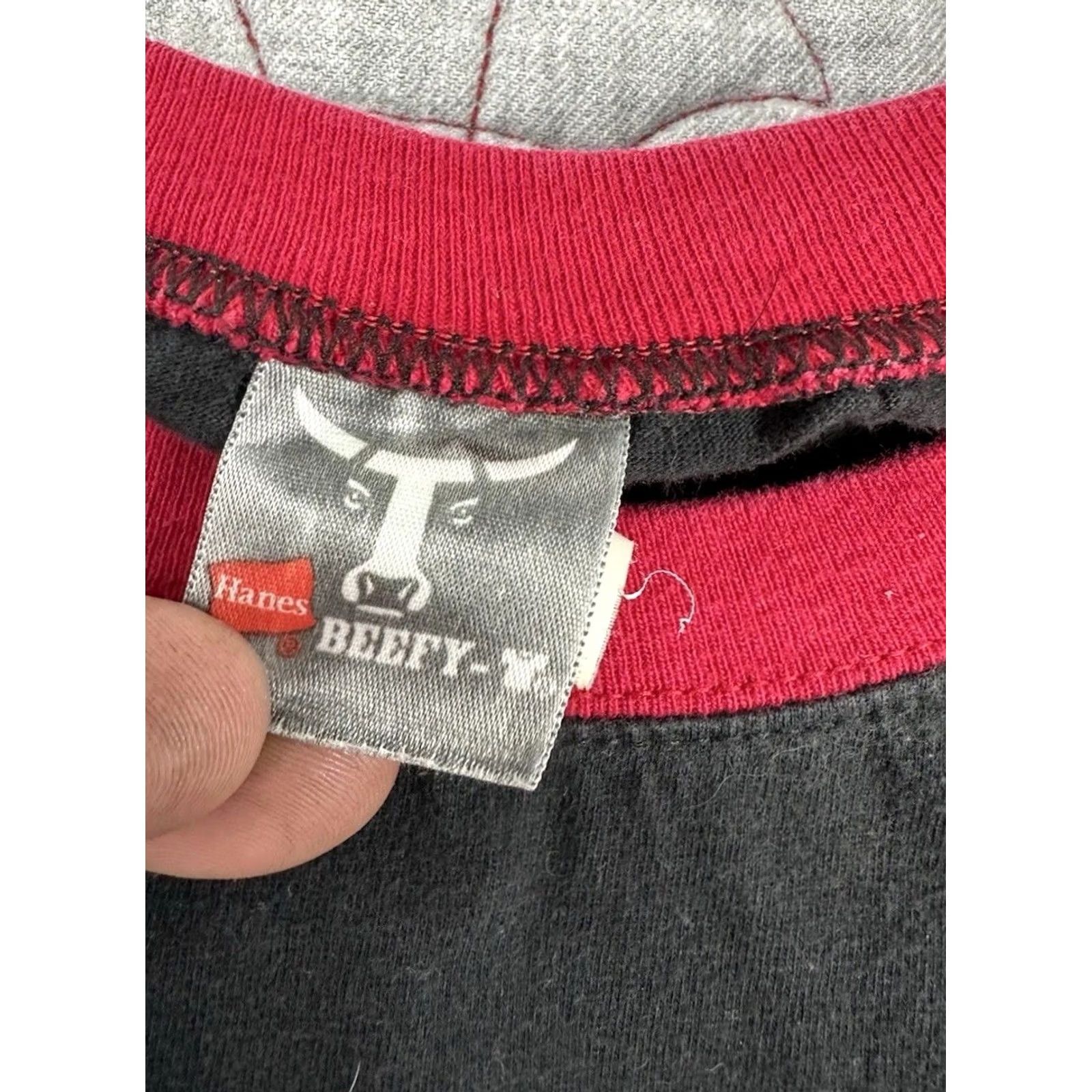 Hanes VINTAGE Hanes Beefy Tee Raglan Tee D.R.I.V.E. Men’s Medium Black Size US M / EU 48-50 / 2 - 4 Thumbnail