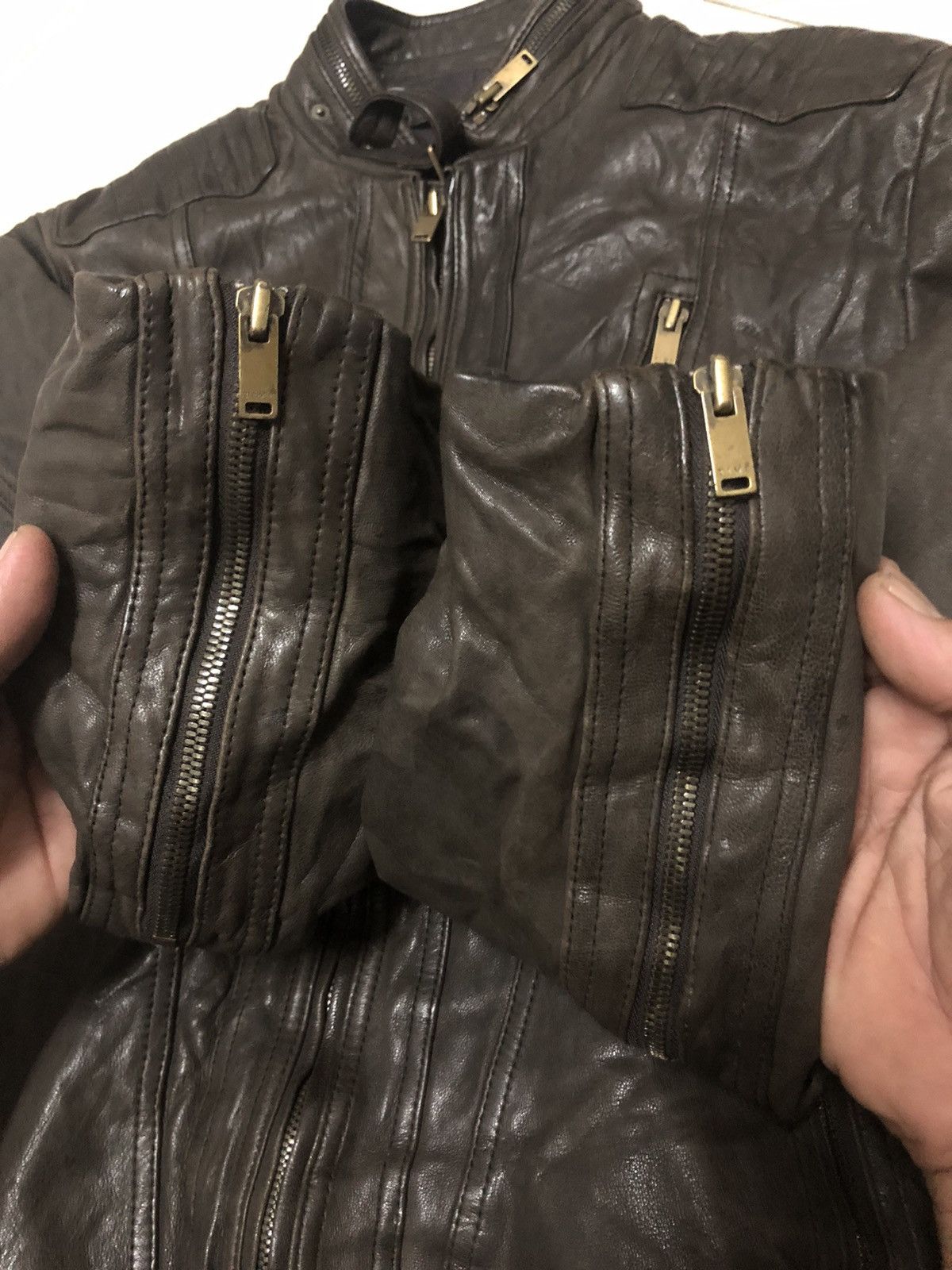 TIME HOMME Vtg leather jacket moto time homme Size US M / EU 48-50 / 2 - 12 Thumbnail