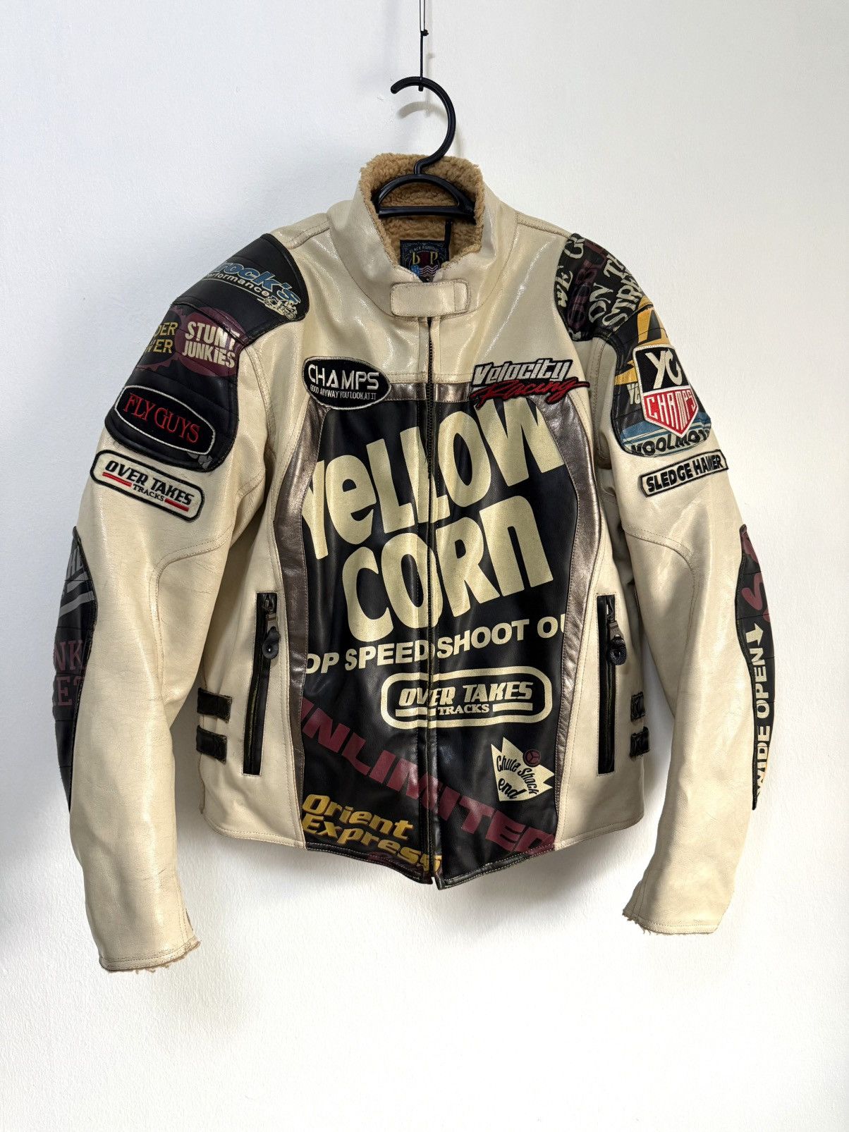 YELLOW CORN Yellow corn Sledge Hammer motorcycle Fully leather jacket Size US L / EU 52-54 / 3 - 1 Thumbnail