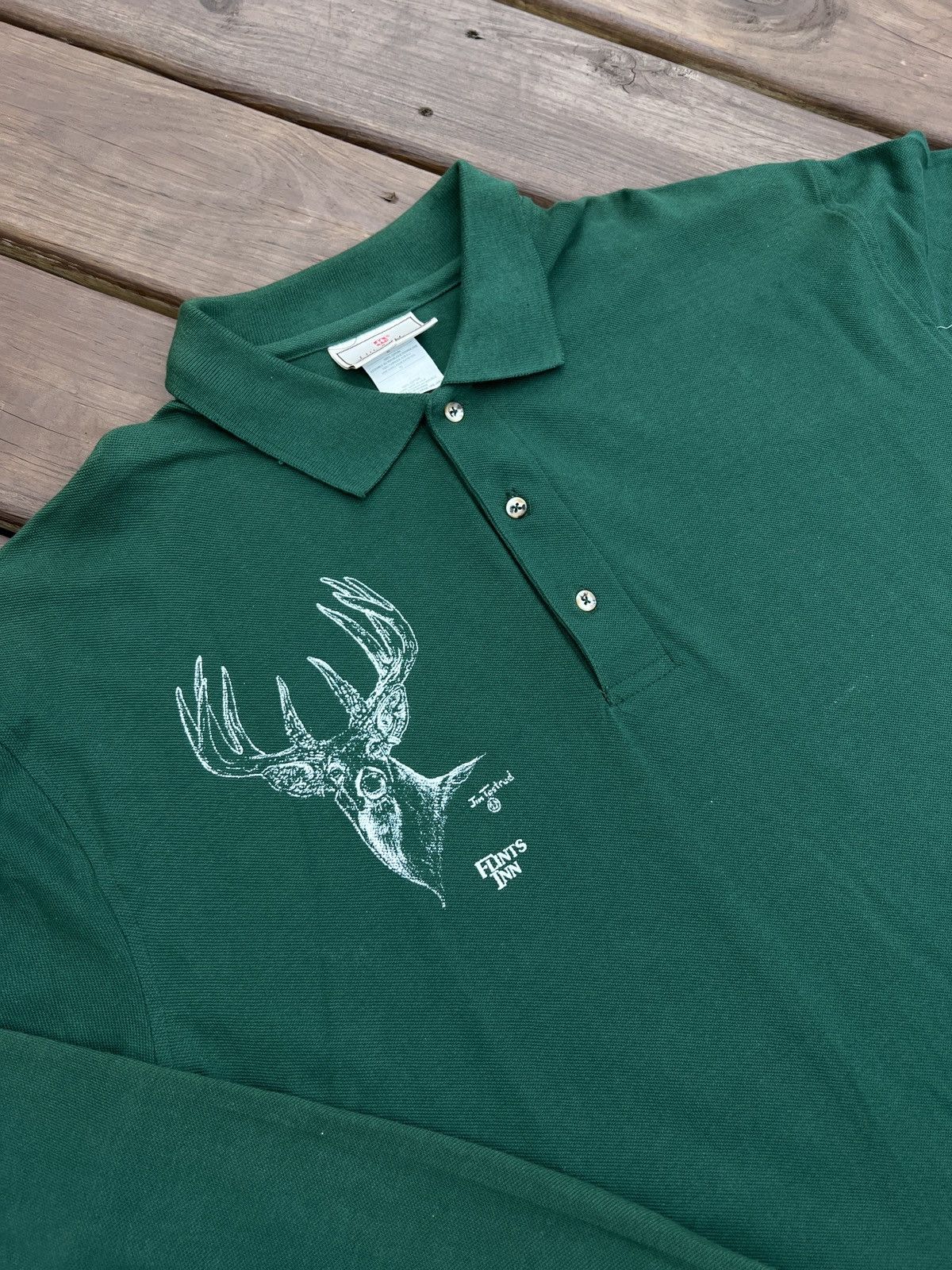Hanes × Vintage Vintage 90s Nature Bowhunting Polo Long Sleeve Shirt Size US XL / EU 56 / 4 - 6 Thumbnail