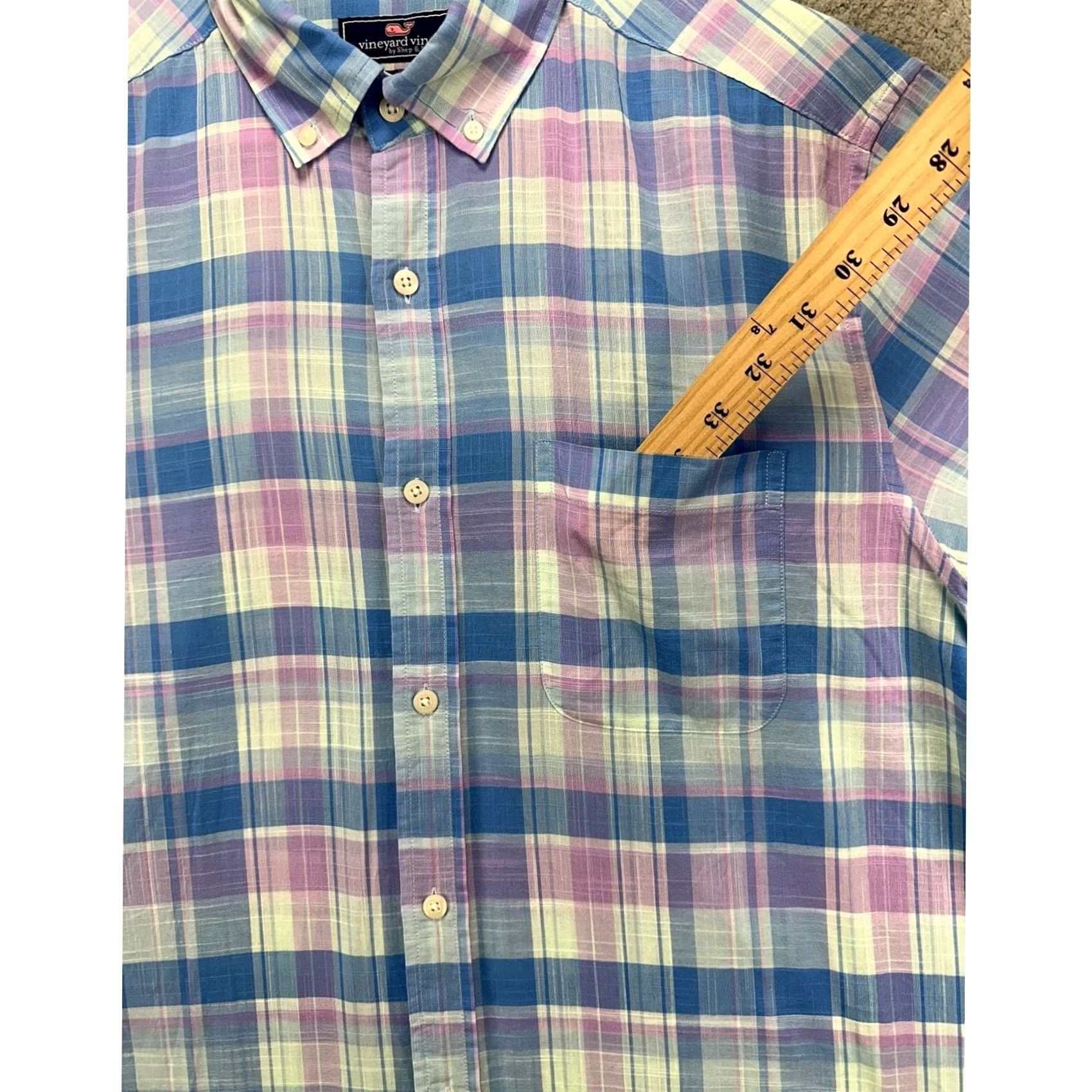 Vineyard Vines VINEYARD VINES Button-Down Shirt Men Large Blue Madras Plaid Classic Fit Murray Size US L / EU 52-54 / 3 - 5 Thumbnail