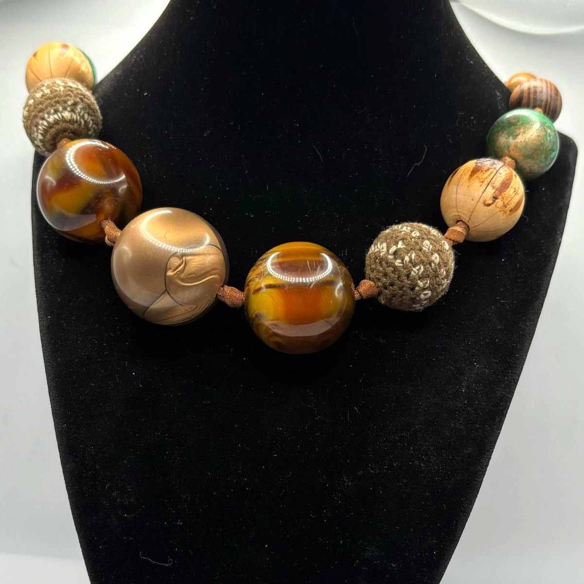 Other Vintage Brown Chunky Beaded Necklace Size ONE SIZE - 1 Thumbnail