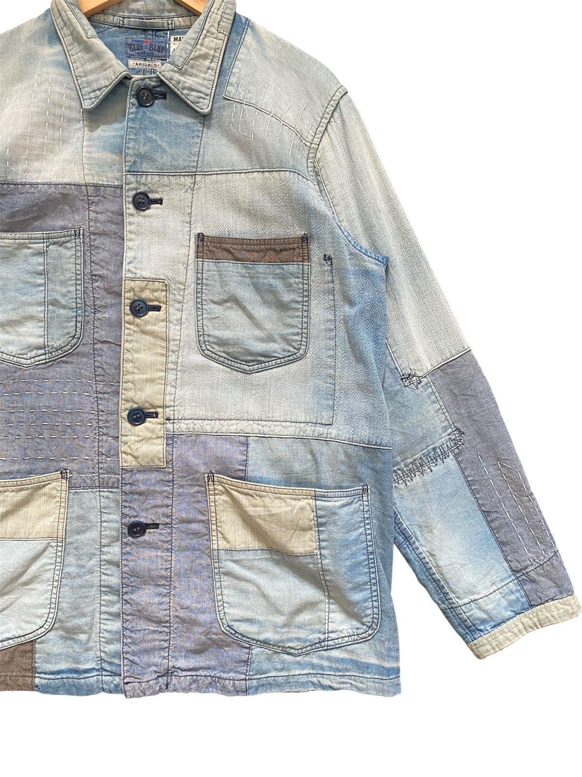 Blue Blue Japan Blue Blue Japan Pure Indigo Sashiko Boro Patchwork Jacket Size US L / EU 52-54 / 3 - 3 Thumbnail