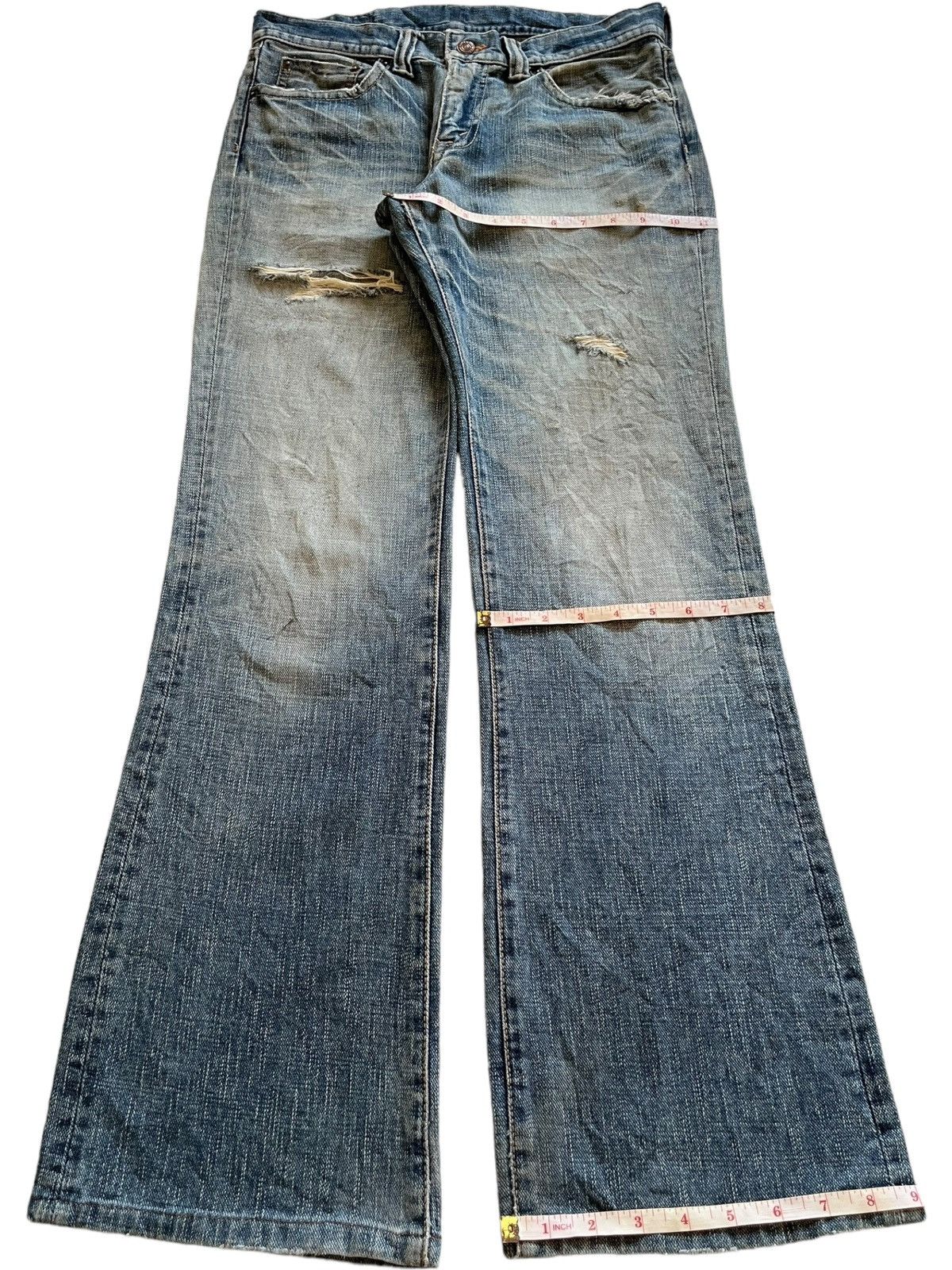Japanese Brand SALES🔥Vintage Japanese Faded Wash Distress Bootcut Jeans Size US 31 - 13 Thumbnail