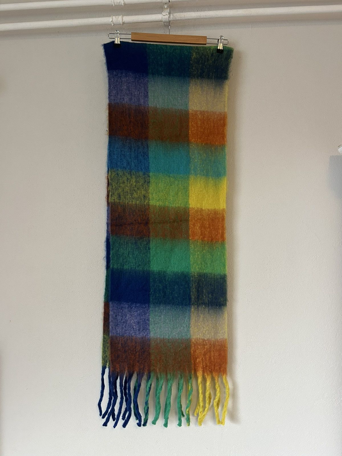 Acne Studios Acne Studios Multicolor Check Mohair-Blend Scarf Size ONE SIZE - 7 Thumbnail