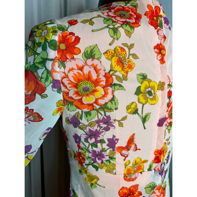 Vintage Vintage maxi dress floral flower power boho orange purple Size S / US 4 / IT 40 - 8 Thumbnail