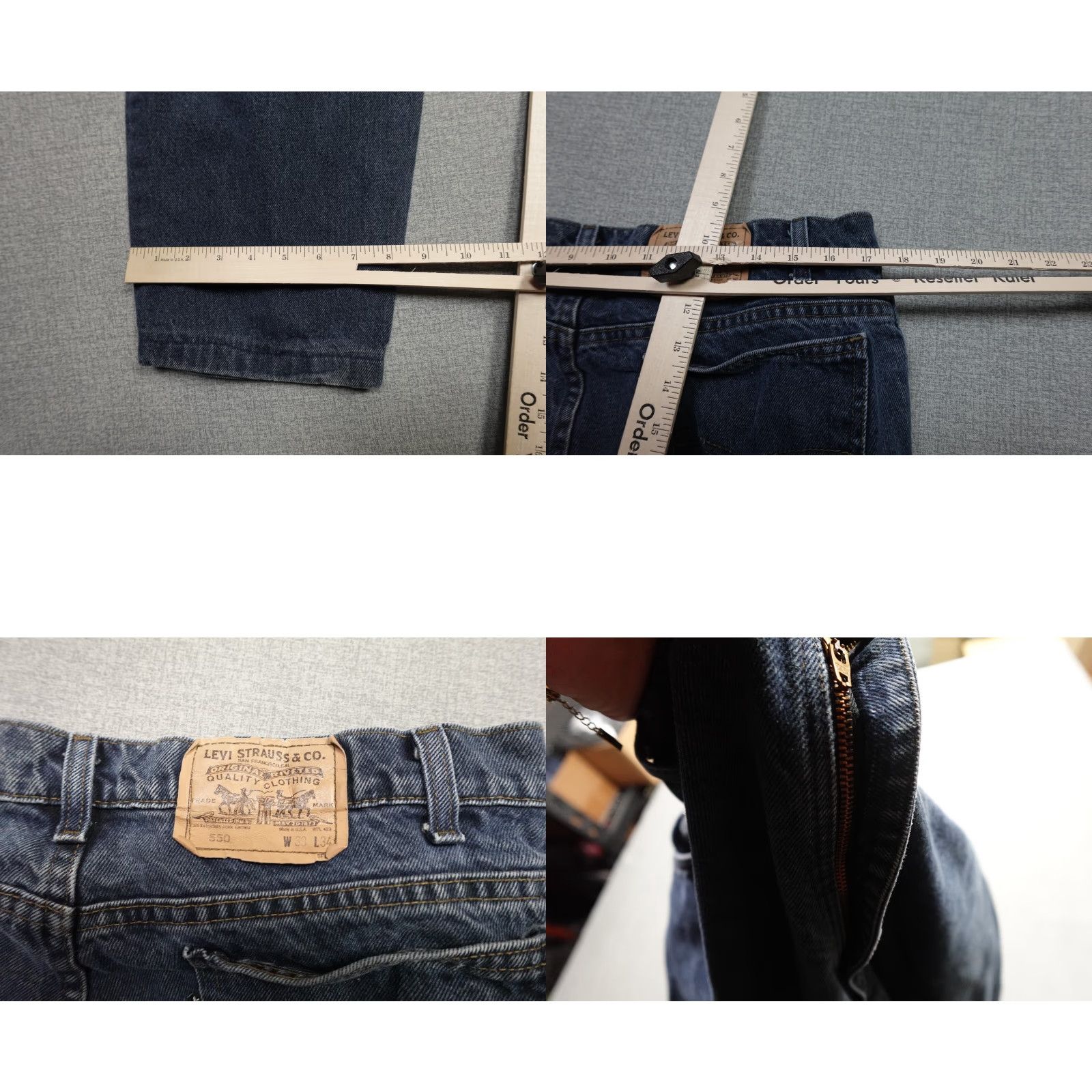 Levi's Levi's 550 Jeans Black Relaxed Straight 36x32 Mens Denim Dark Wash Grunge Vintage Size US 36 / EU 52 - 8 Thumbnail