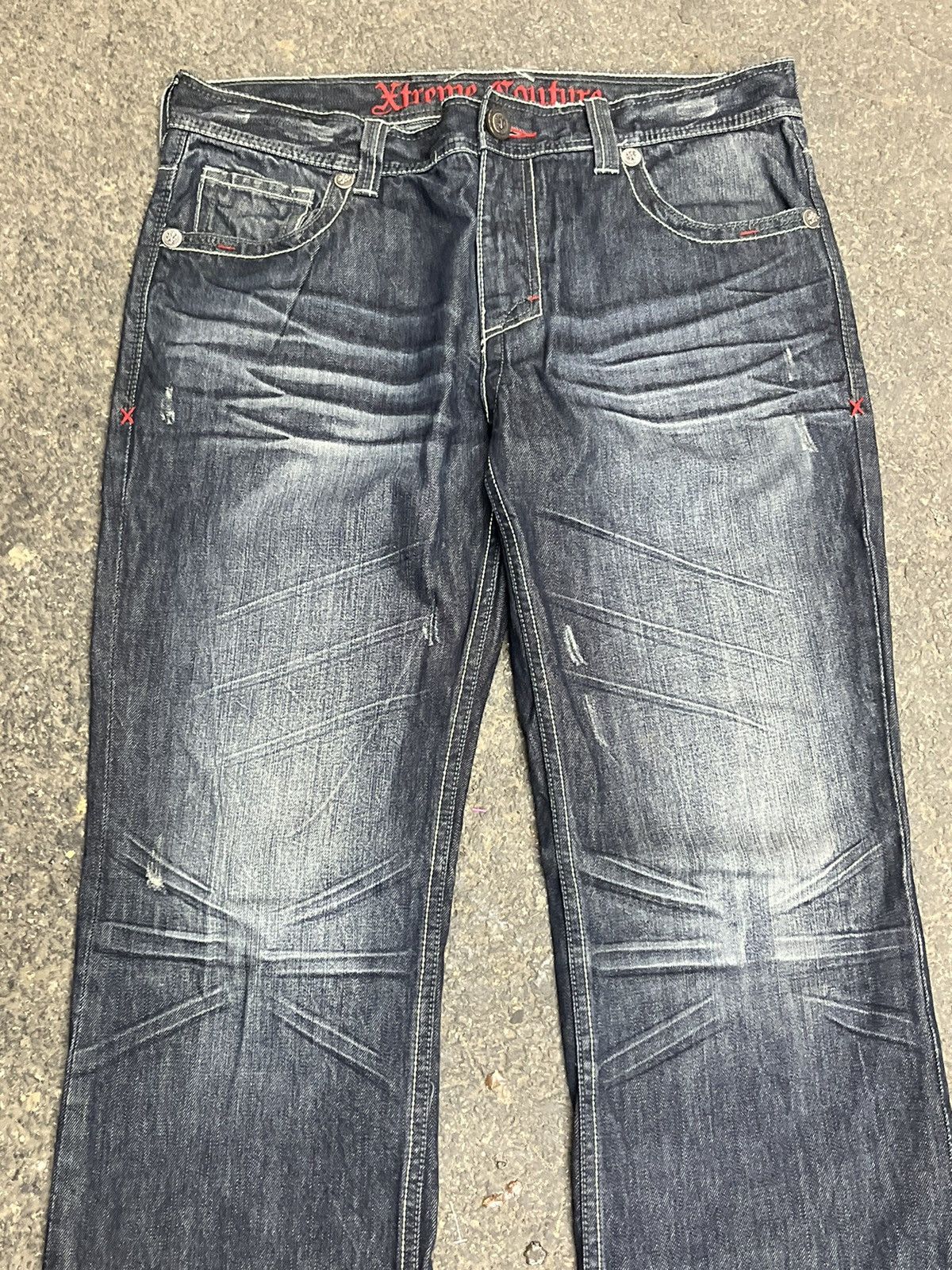 Vintage Y2k baggy fit embroidered denim skater hype rare opium Size US 36 / EU 52 - 10 Thumbnail