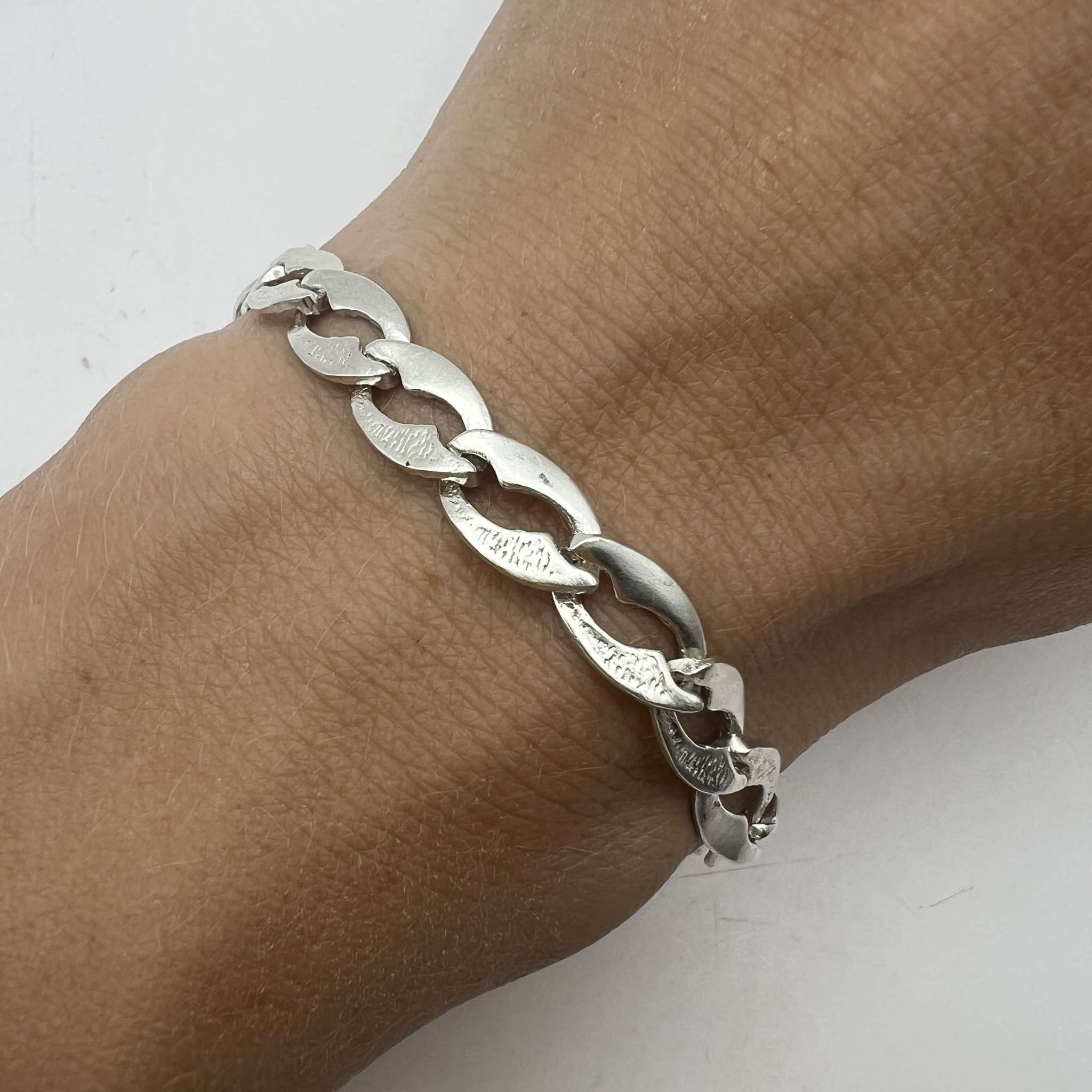 Vintage Vintage Sterling Silver 925 Men's Women's Chain Bracelet Size ONE SIZE - 1 Thumbnail