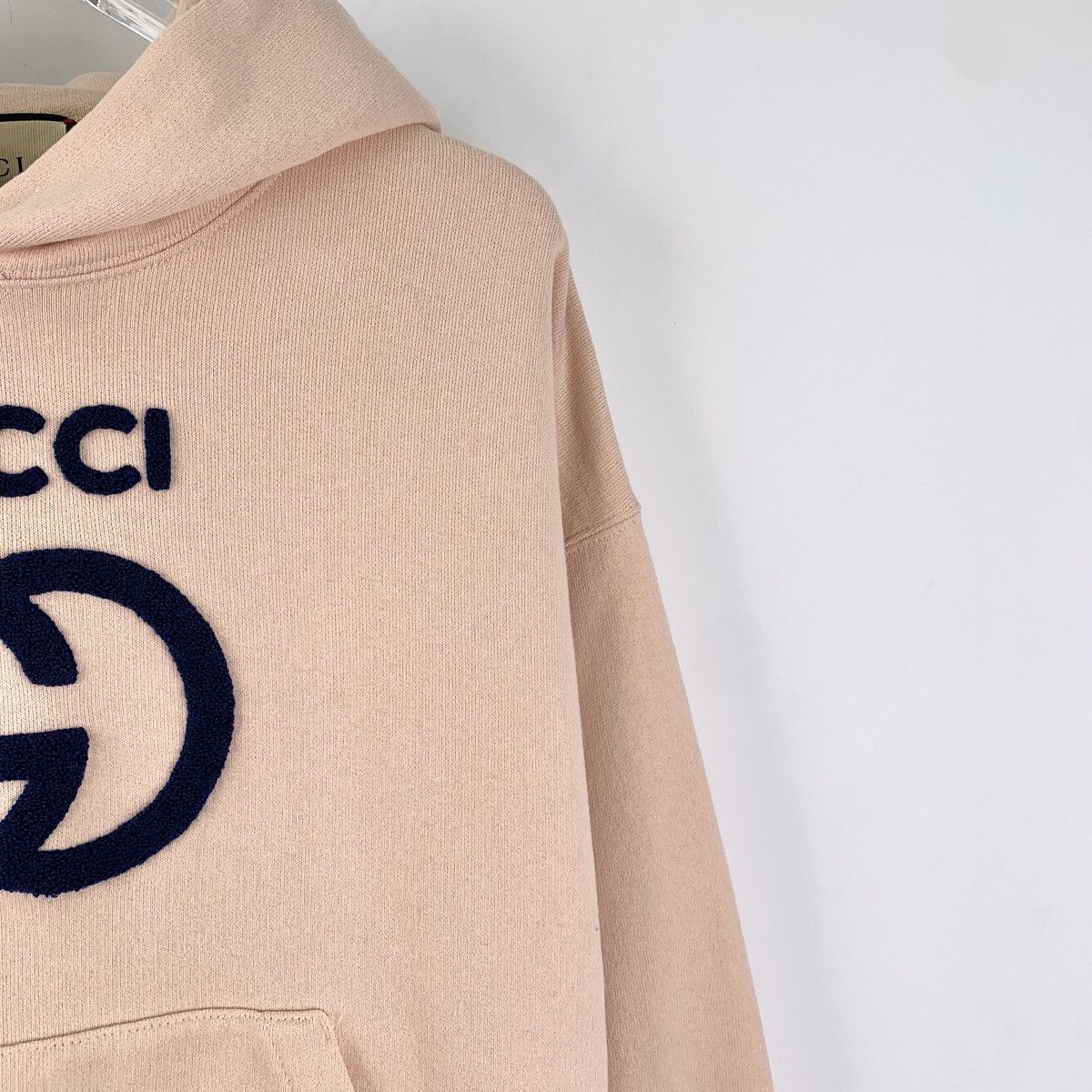 Gucci Gucci Pink Logo Flocked Cotton Hooded Sweatshirt K26WX Size S / US 4 / IT 40 - 3 Thumbnail