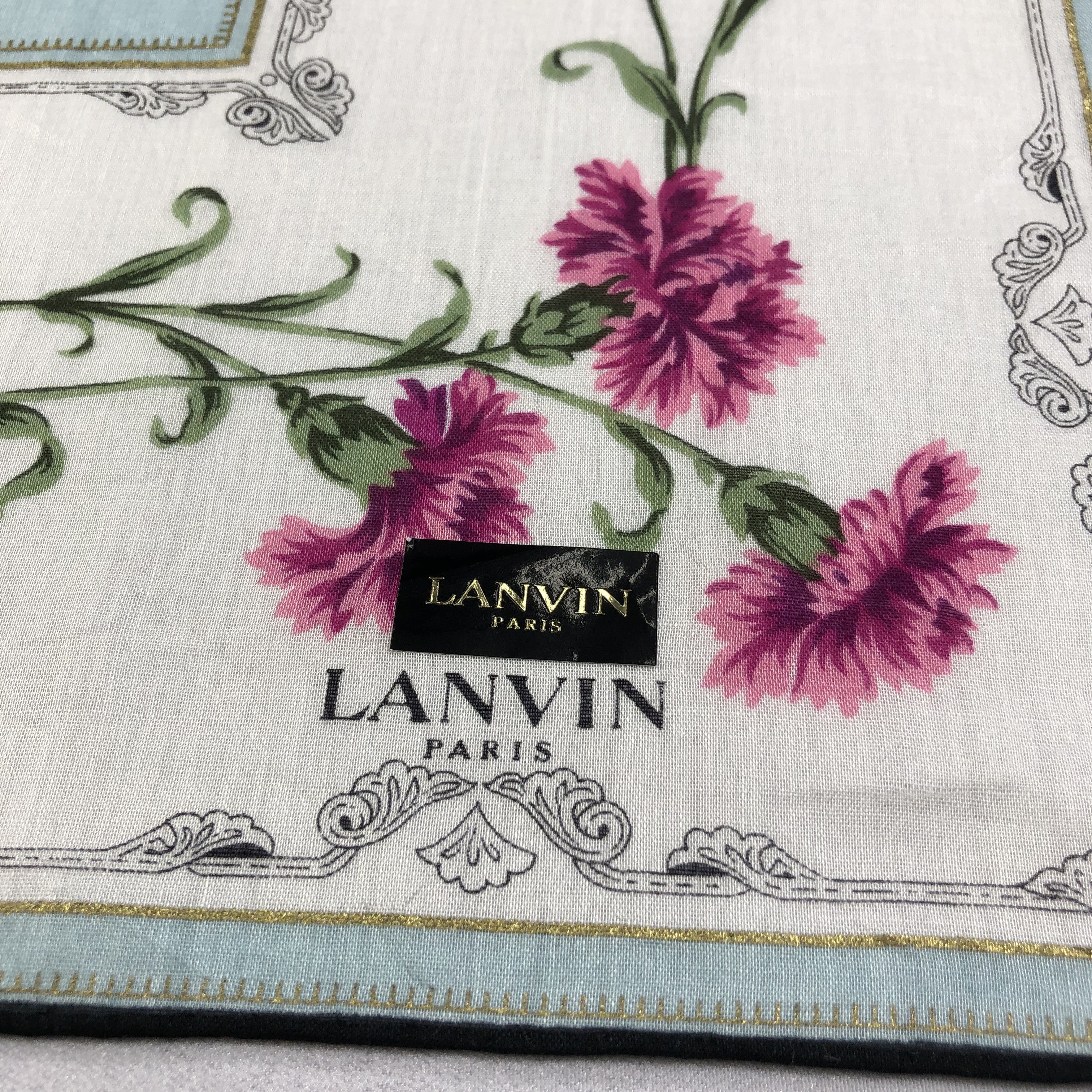 Lanvin Lanvin Floral Handkerchief Neckerchief Bandana H1721 Size ONE SIZE - 4 Thumbnail
