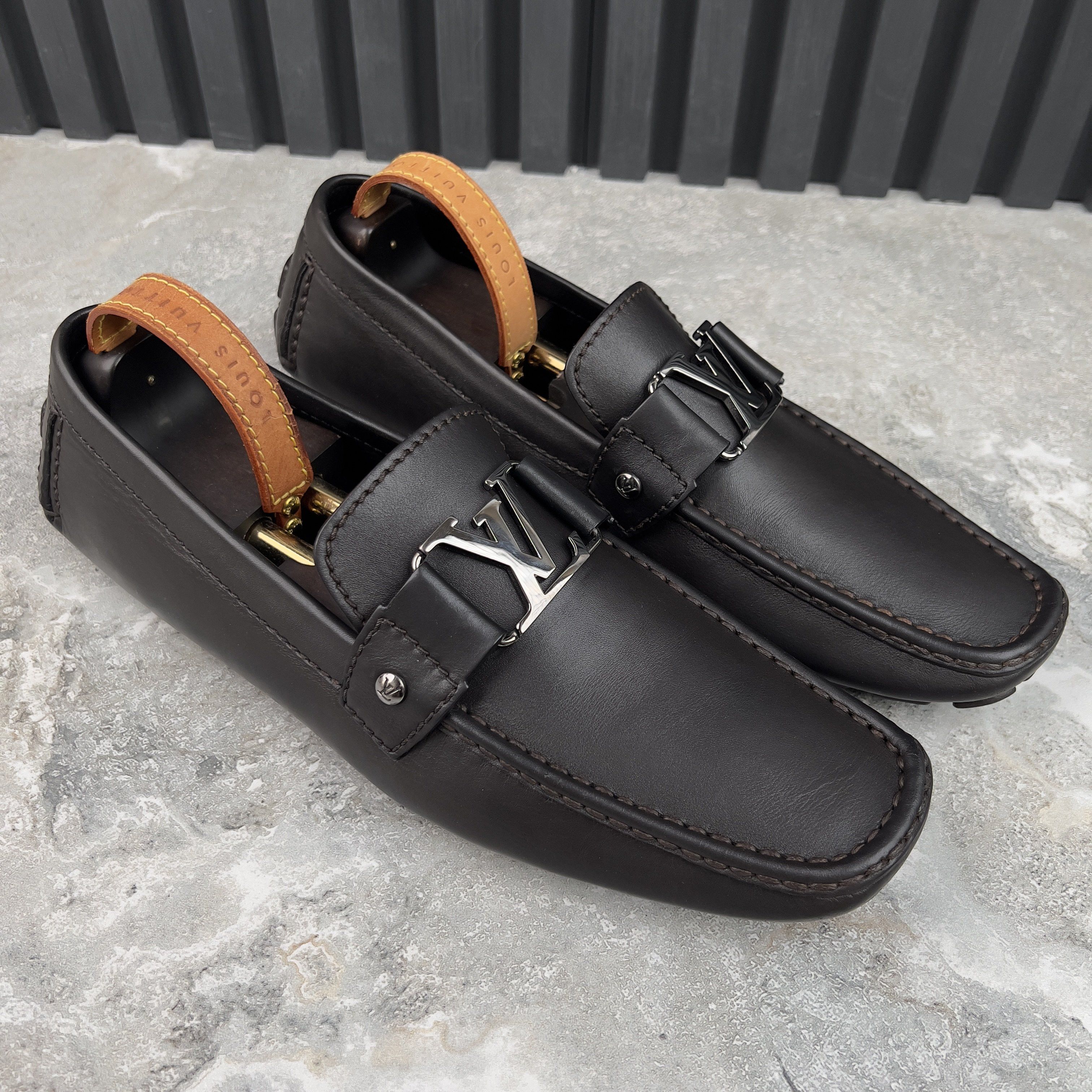 Louis Vuitton Monte Carlo Moccasins Dark Brown Leather Size US 11 / EU 44 - 4 Thumbnail
