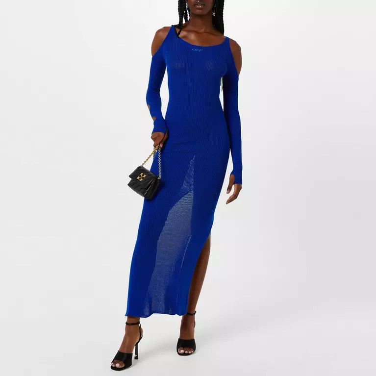 Off-White o1y1125 Maxi Dress in Bright Blue Size S / US 4 / IT 40 - 2 Thumbnail