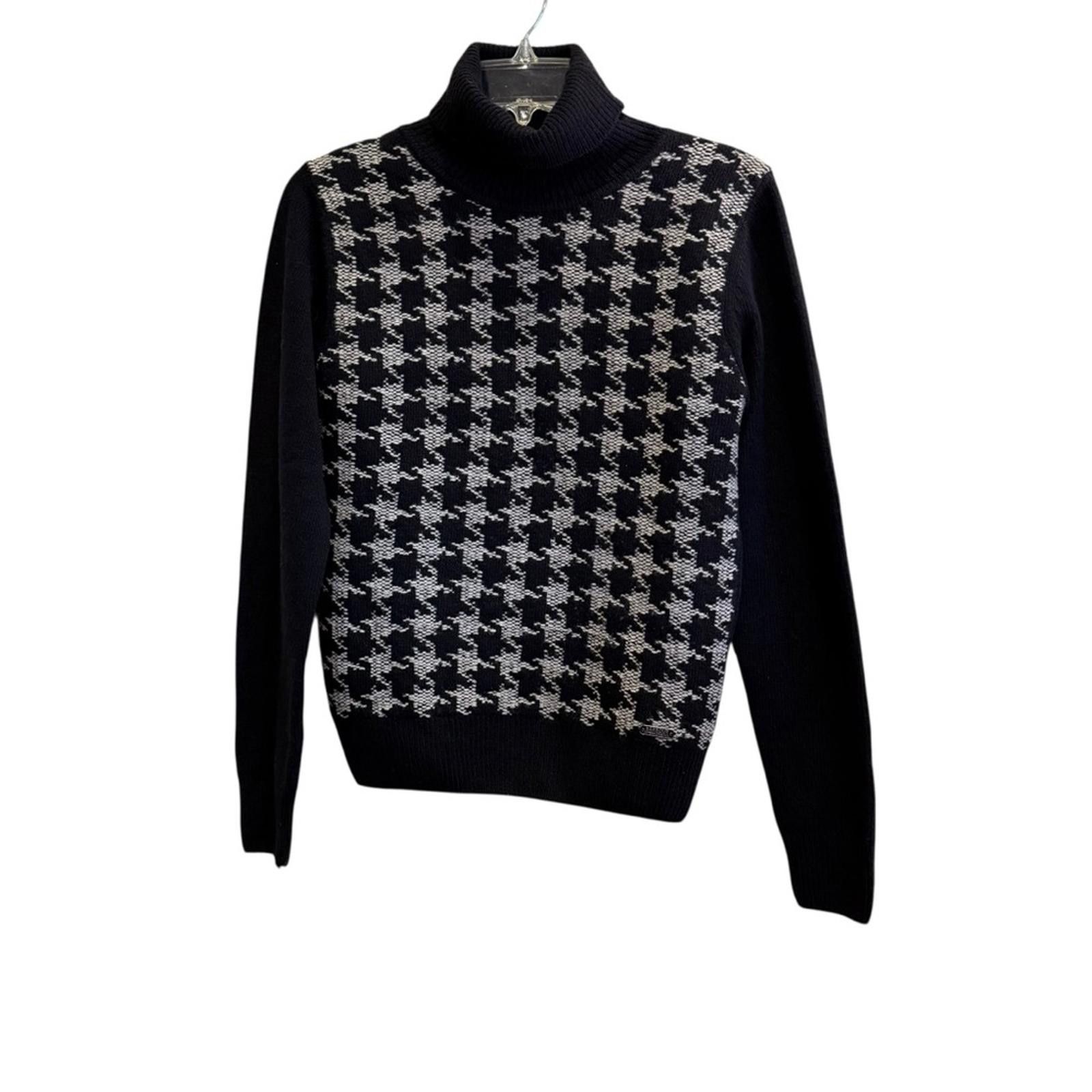 Barbour Barbour Black and Gray Houndstooth Wool Knit Sweater sz10 Size L / US 10 / IT 46 - 1 Thumbnail
