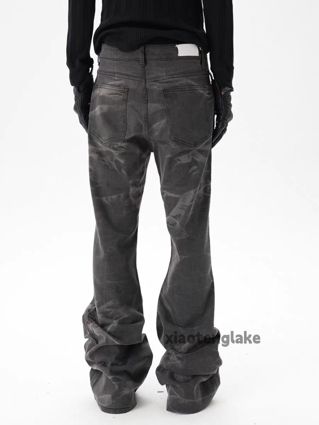 Jean xz vintage washed faded punk grunge pattern festival jeans Size US 30 / EU 46 - 2 Thumbnail