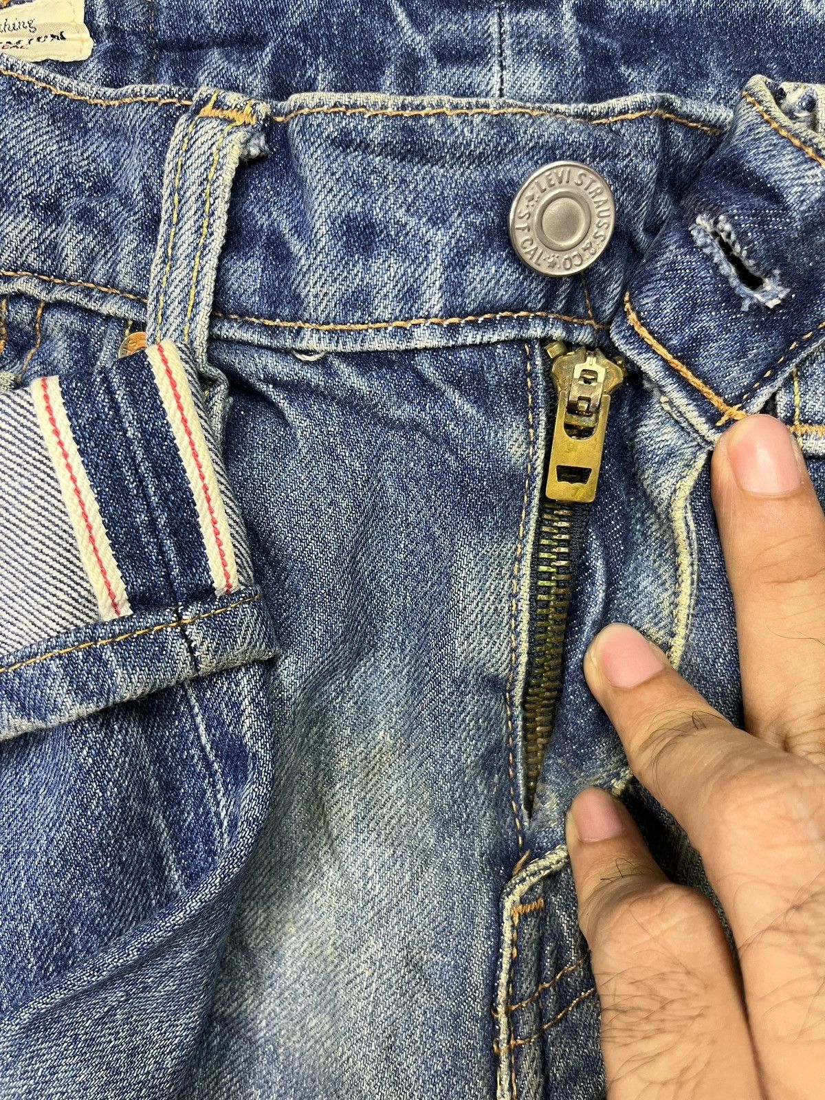 Levi's Vintage Levis 511 Big E Selvedge Mud Wash Slim Jeans Size US 29 - 4 Thumbnail