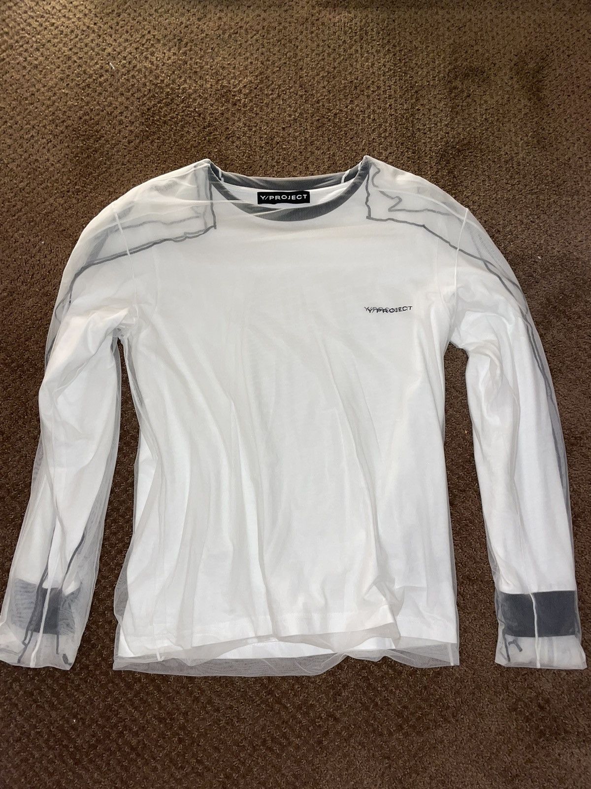 Y/Project Y/project white and black tulle overlay long sleeve T-shirt Size US M / EU 48-50 / 2 - 1 Thumbnail