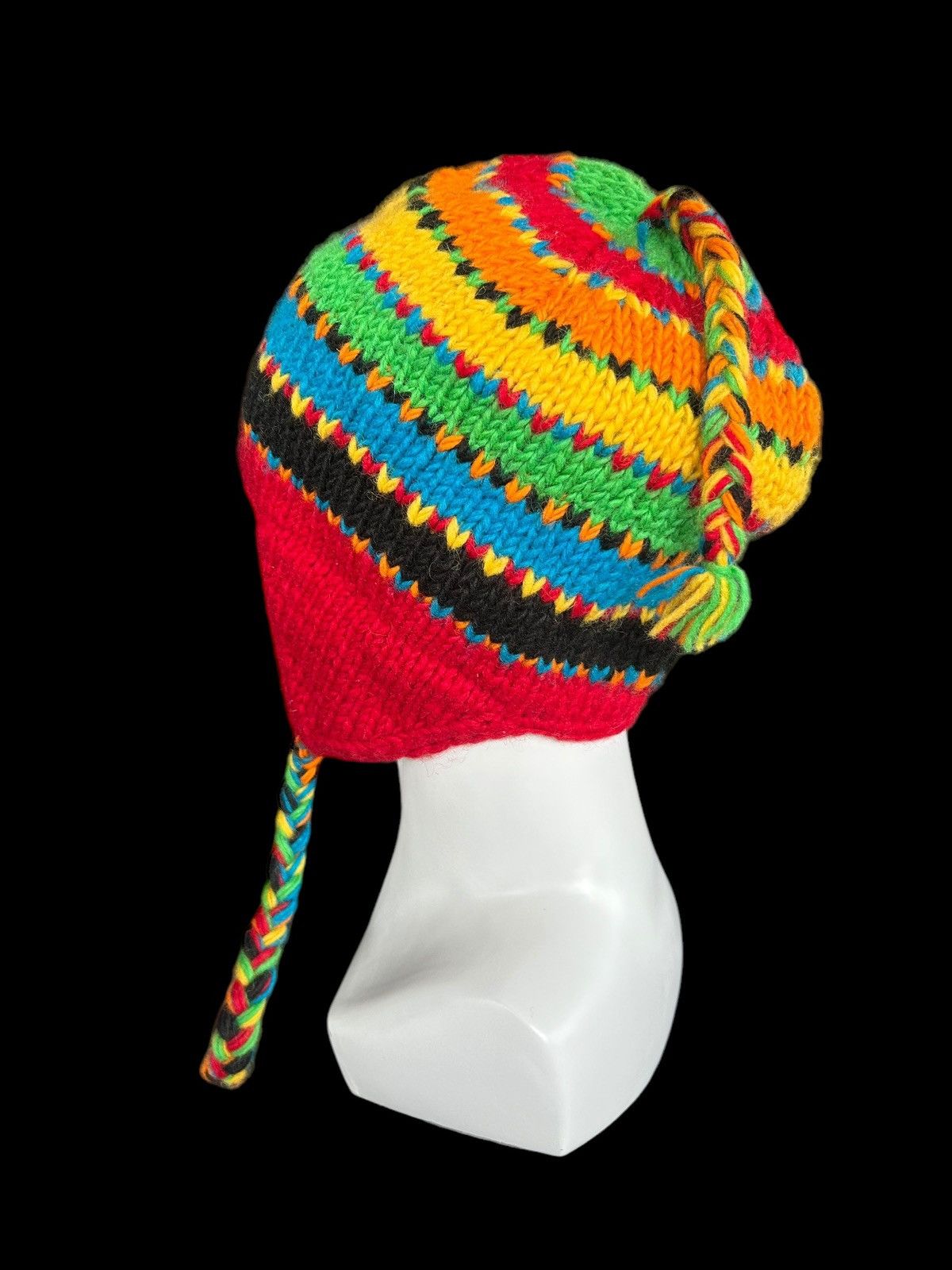Japanese Brand × Kapital × Vintage Hippies Style Crochet Knitted Handmade Wool Beanie Hats ☠️🌈 Size ONE SIZE - 3 Thumbnail