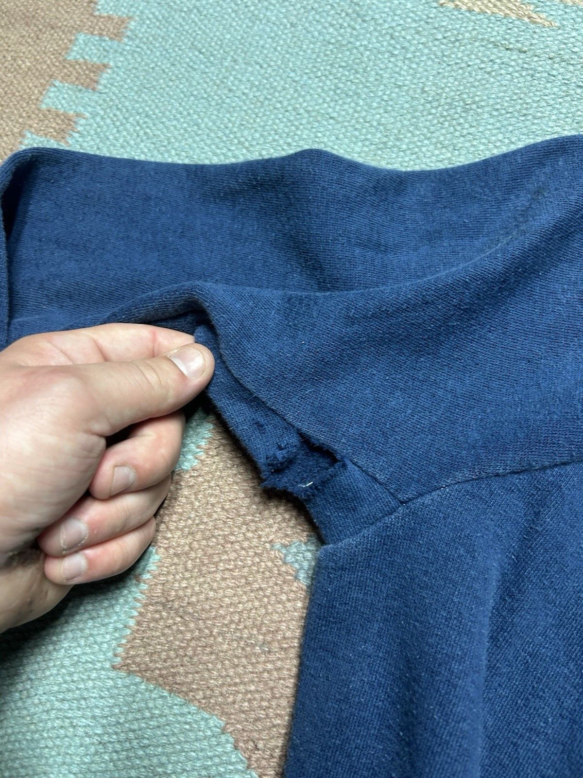 Vintage Vintage 70s hoodie sweatshirt gussets navy blue Sears XL Size US XL / EU 56 / 4 - 9 Thumbnail
