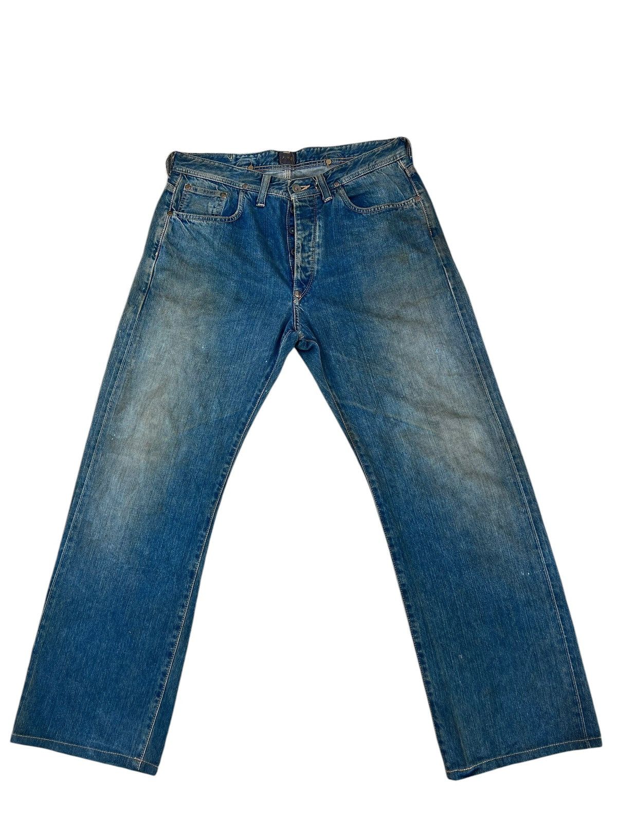 Lee Vintage 90s Lee Cowboy Mud Denim Selvedge Jeans Size US 33 - 3 Thumbnail