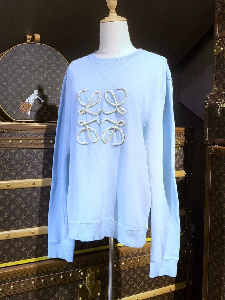 Loewe LOEWE Blue Logo Knit Crewneck Sweatshirt - dmc Size US L / EU 52-54 / 3 - 1 Thumbnail