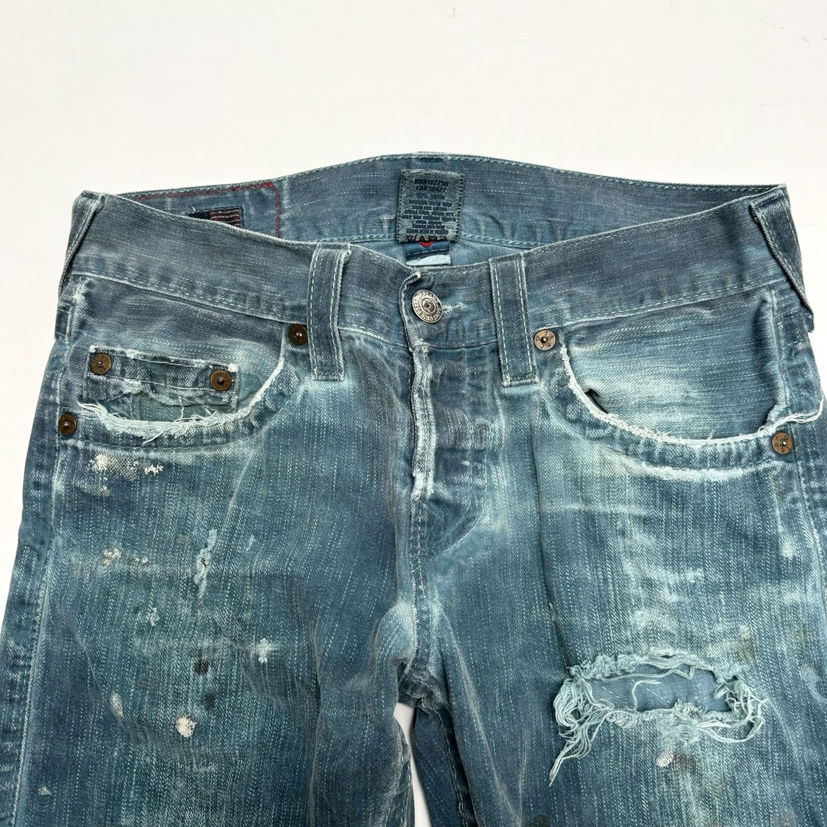 True Religion TRUE RELIGION Geno Jeans Straight Distressed USA 30x31 Mens Blue Size US 30 / EU 46 - 6 Thumbnail