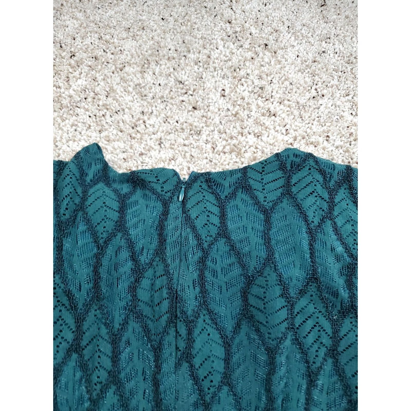 Karl Lagerfeld Karl Lagerfeld Paris Dress Womens 2 Green Leaf Lace Long Sleeve V Neck Party Cocktail Sheath Size XS / US 0-2 / IT 36-38 - 7 Thumbnail