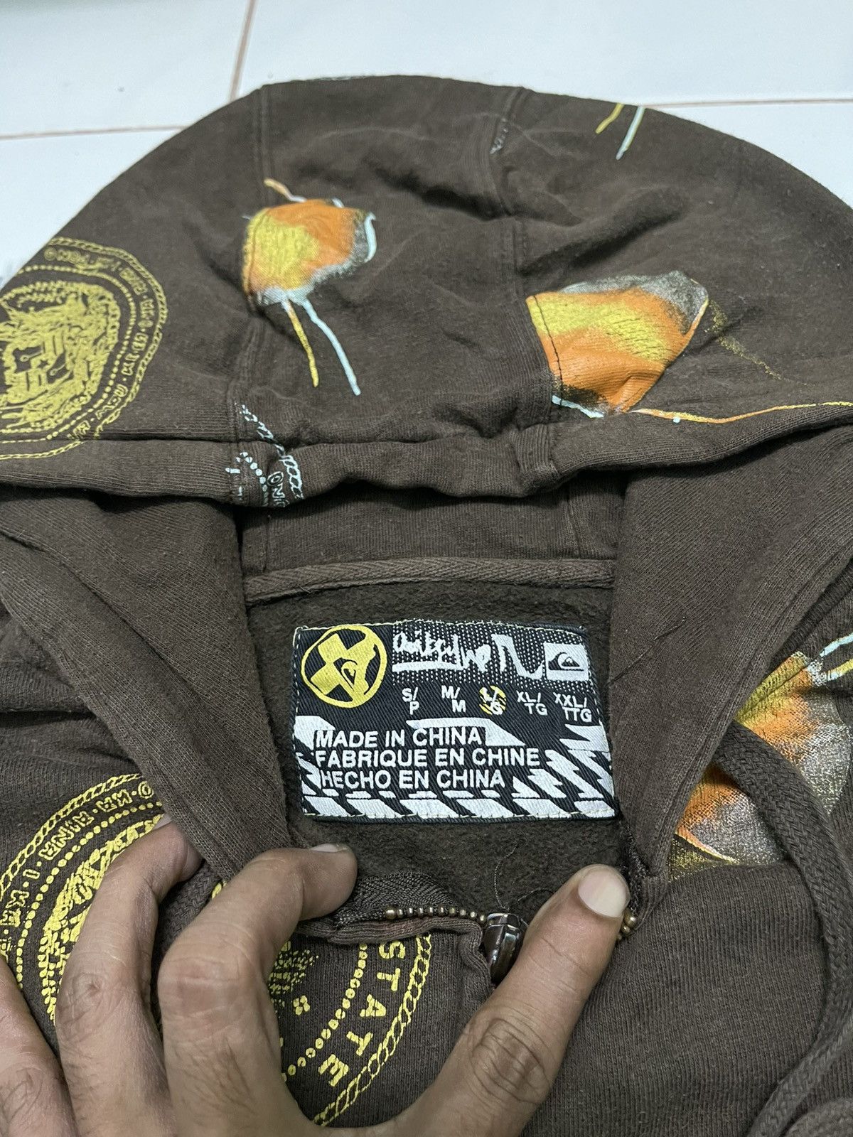 Quiksilver 2000s QUICKSILVER HAWAII ALL OVERPRINT HOODIE ZIPPER Size US L / EU 52-54 / 3 - 11 Thumbnail