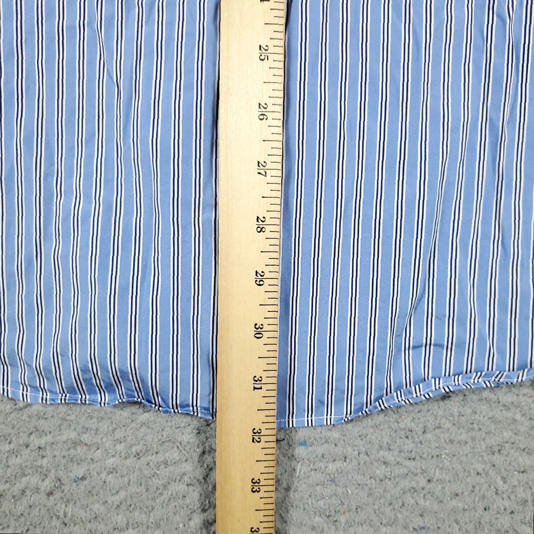 Ralph Lauren Ralph Lauren Dress Shirt Men’s 17.5 Blue Striped Long Sleeve Button Up Classic Regular Fit Size 46R - 4 Thumbnail