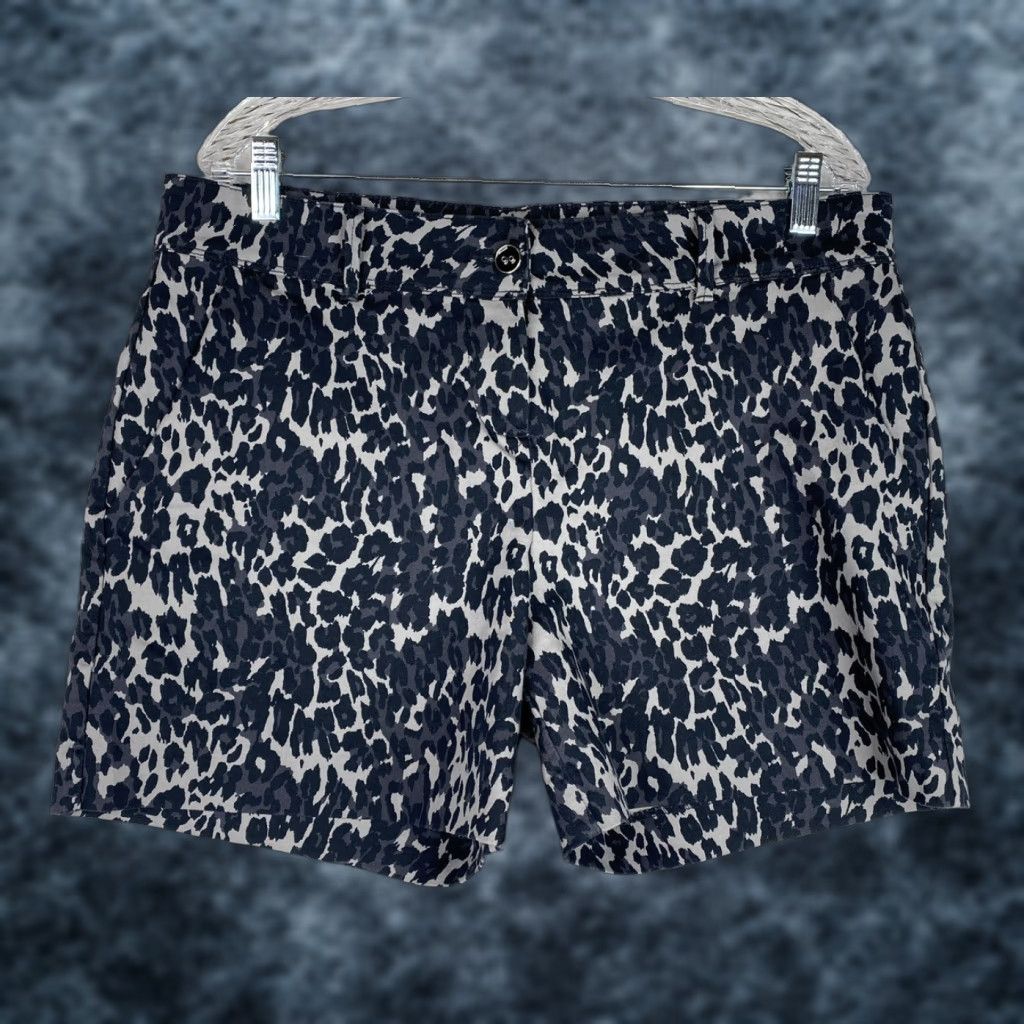 Isaac Mizrahi Isaac Mizrahi Women's Shorts Chino Stretch Casual Regular 12 Multicolor Animal Print Pockets Flat Front Button Zipper High Rise Size 34" / US 12 / IT 48 - 1 Thumbnail