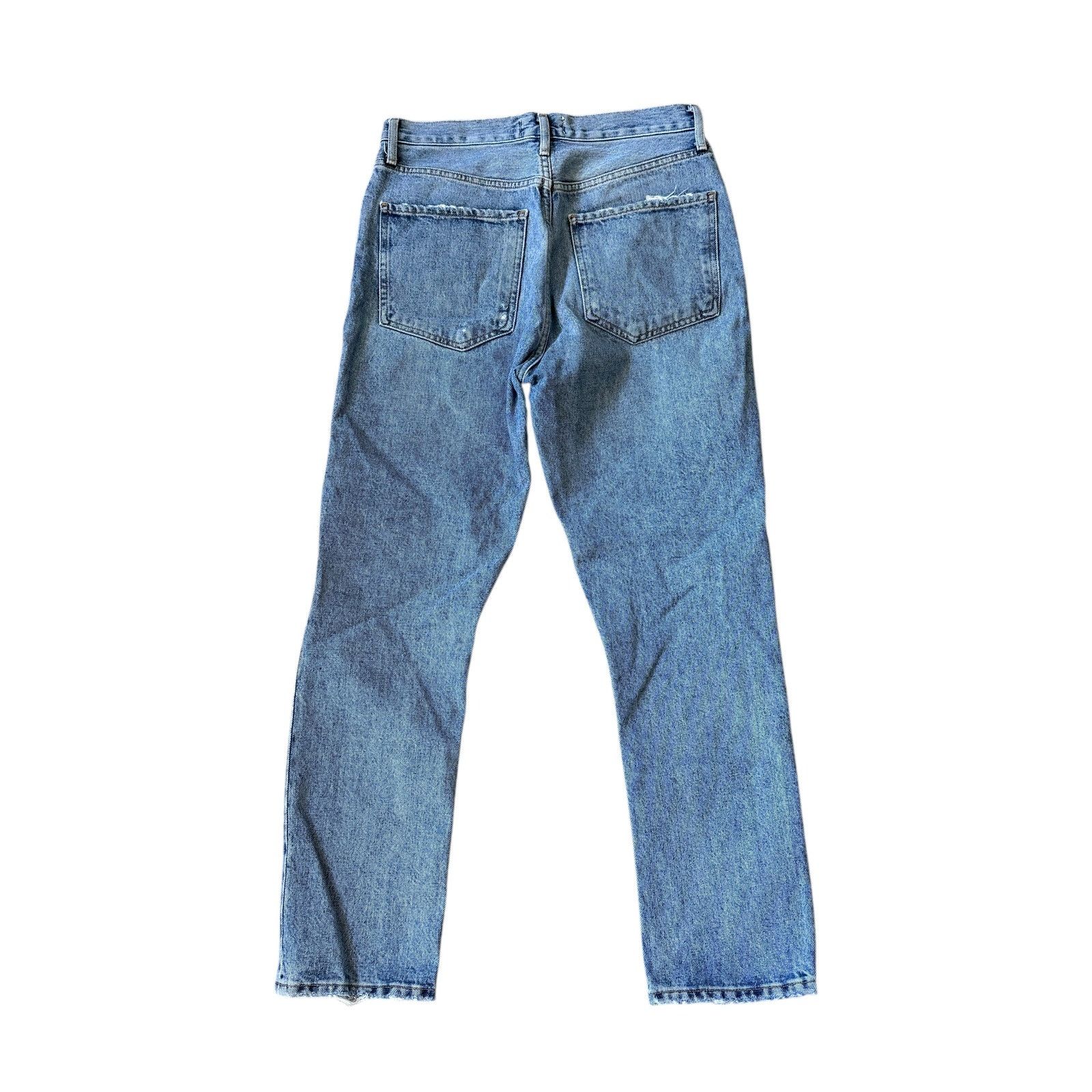 Agolde AGOLDE Riley High Rise Straight Crop Jean Distressed Size 26" / US 2 / IT 38 - 3 Thumbnail