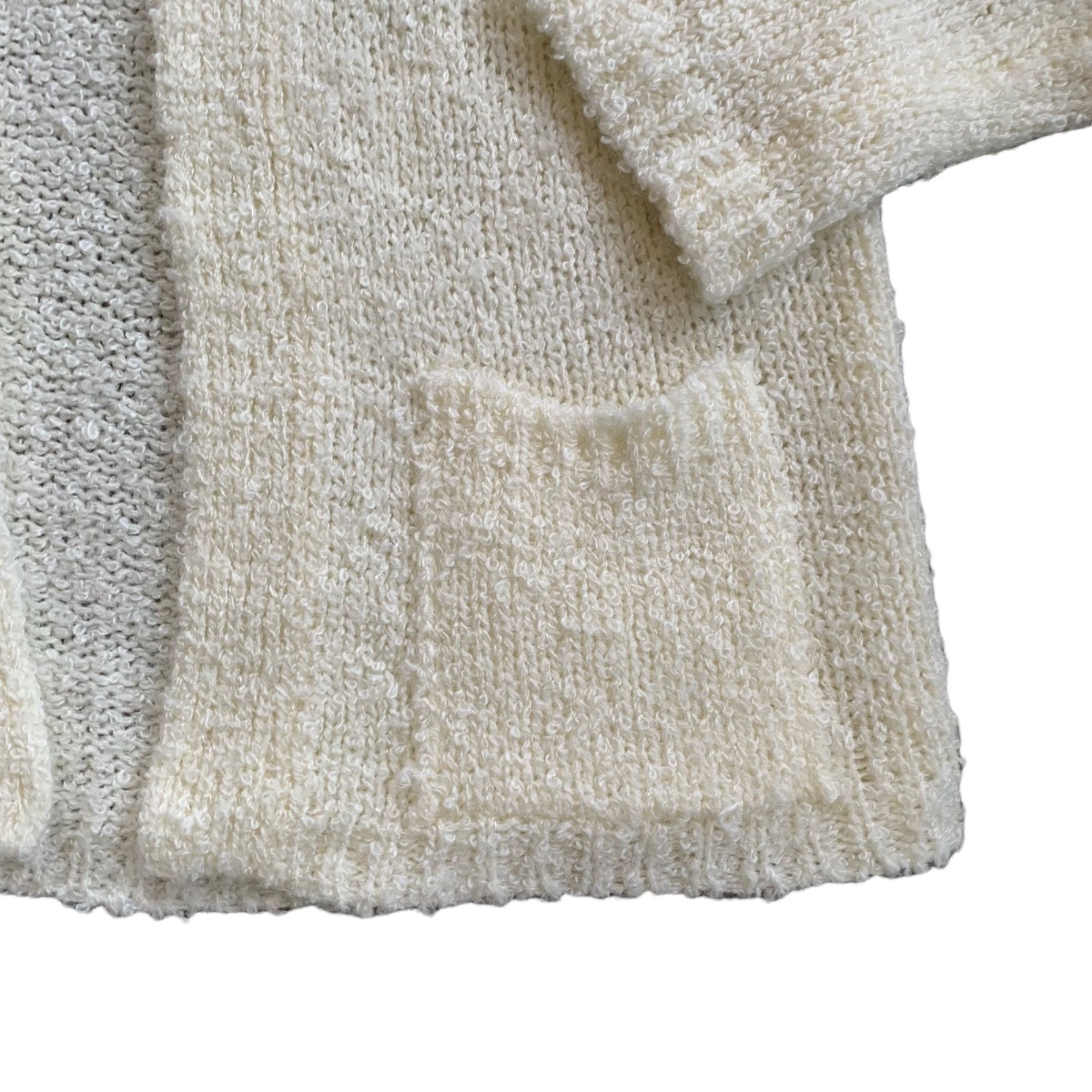 Vintage Vintage Thick Knit Cream Open Cardigan With Pockets M Size M / US 6-8 / IT 42-44 - 4 Thumbnail