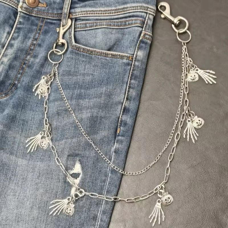 Other Halloween Pants Chain Unisex Pumpkin Head Skeleton Size ONE SIZE - 7 Thumbnail