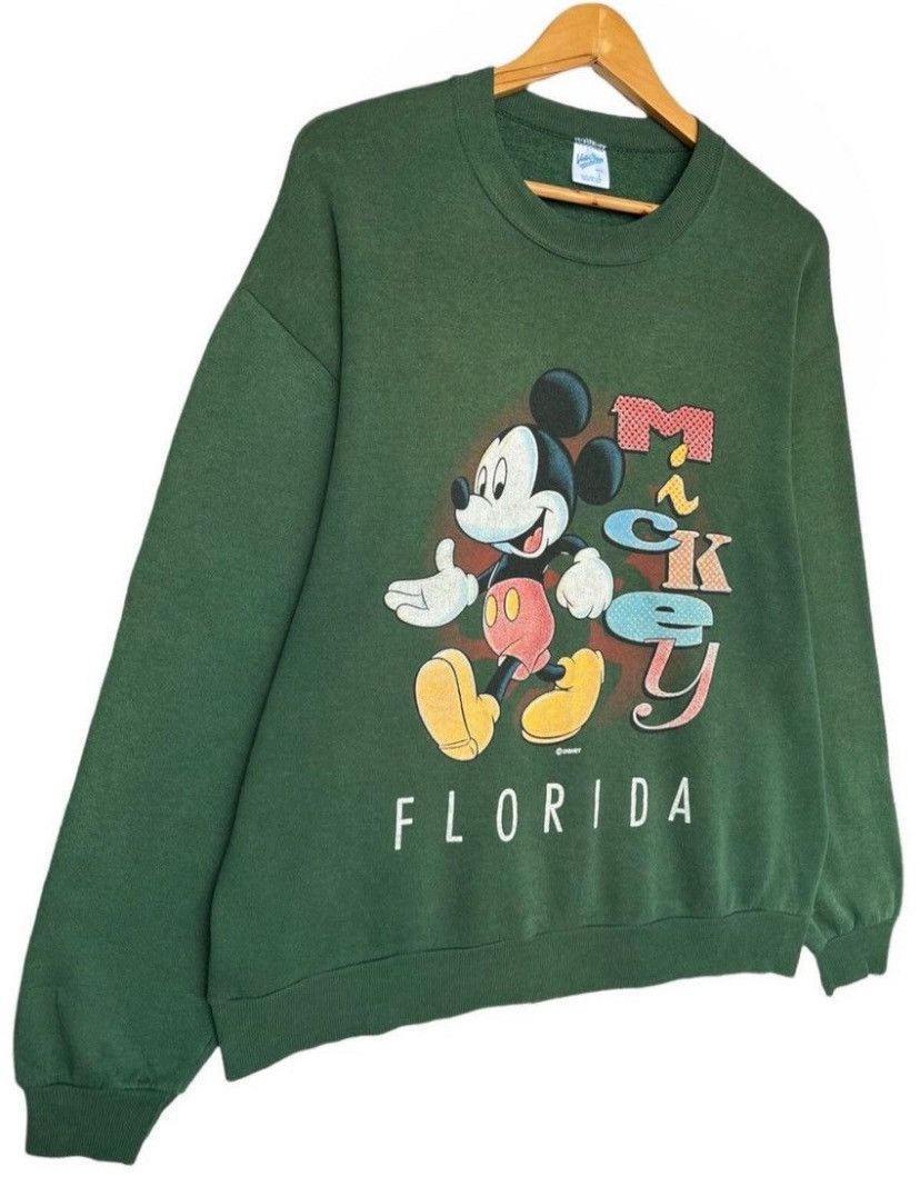 Vintage Vintage 90s Mickey Mouse Forest Green Sweatshirt Size Large Size US L / EU 52-54 / 3 - 3 Thumbnail